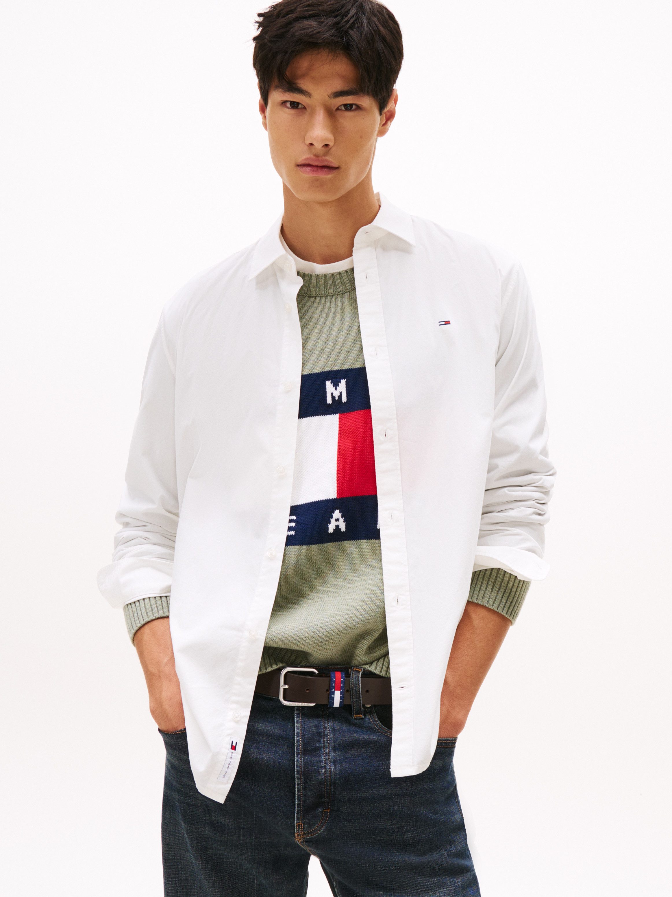 Tommy Jeans Langarmhemd TJM POPLIN Regular fit, Kentkragen günstig online kaufen