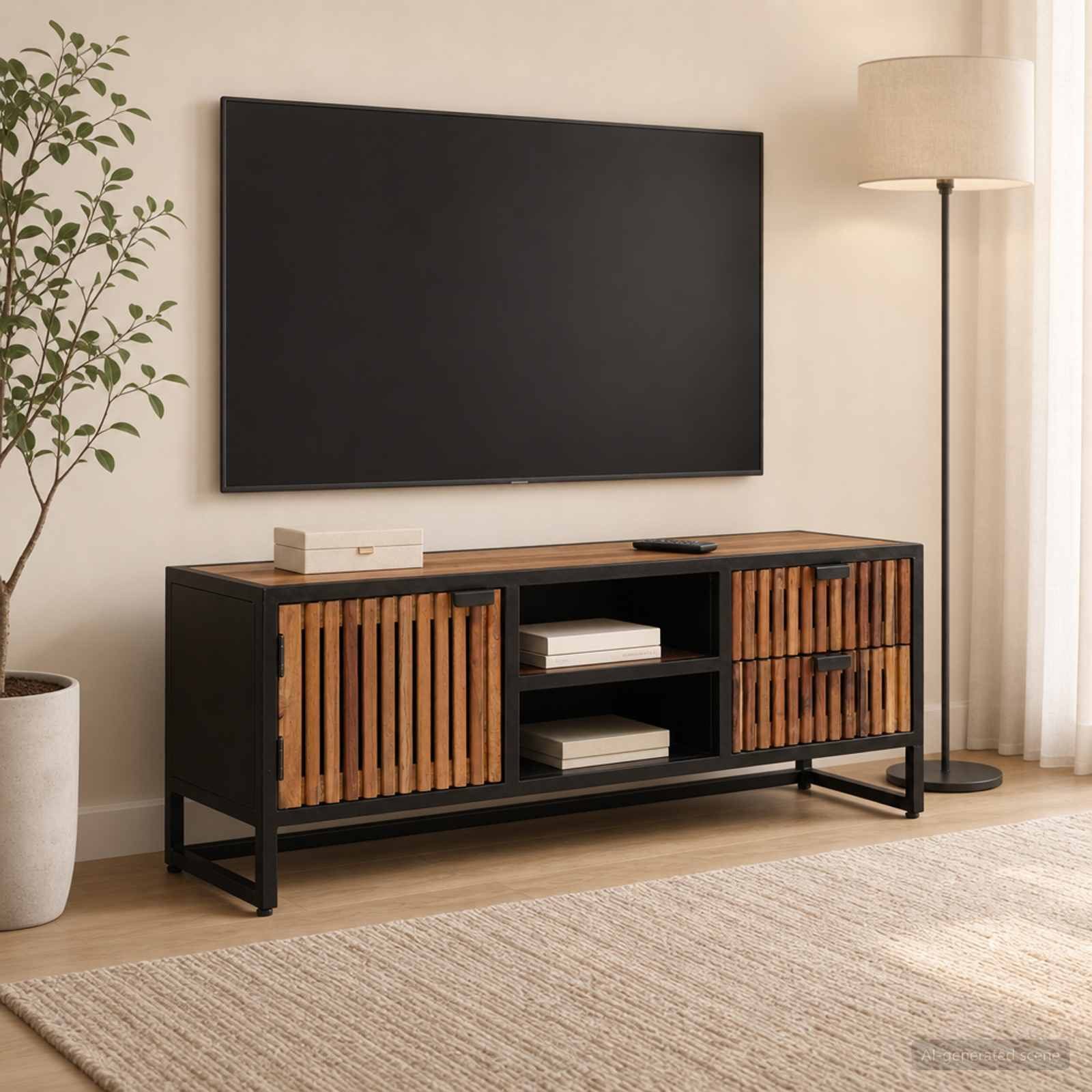 vidaXL Schranksystem TV-Schränk mit Schubladen mit Speicher mit Tür 105 x 30 x 40 cm (1-St)