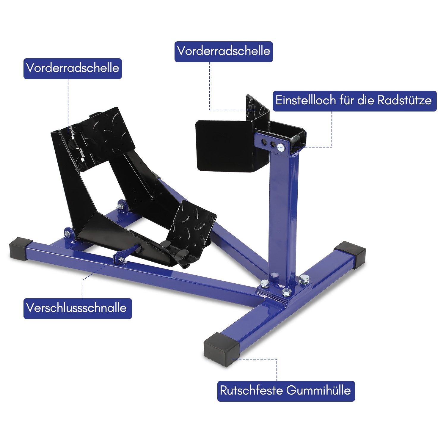 Clanmacy Motorrad-Hauptständer Montageständer Motorrad Aufbocker Motorradheber Vorder Blau Schwarz