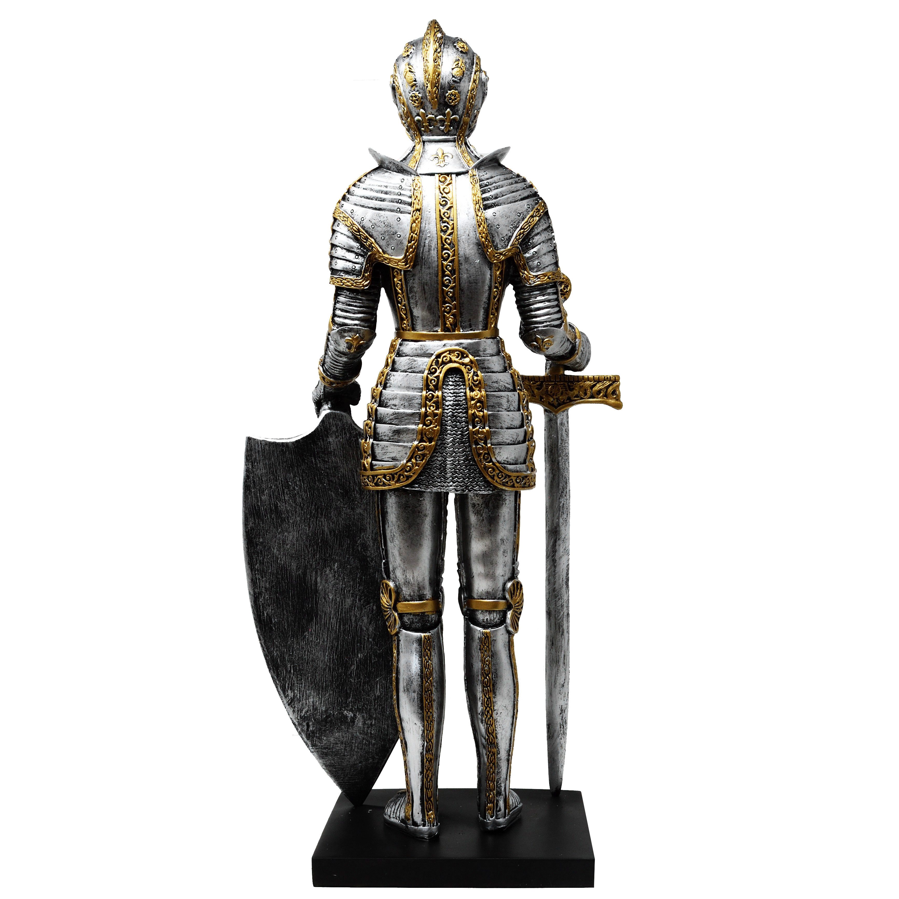 MystiCalls Dekofigur Große Ritter Figur mit Schwert und Schild - Ritterrüstung Statue (1 St), Sammelfigur, Sammlerfigur, Designerfigur, Dekofigur, Dekorationsobjekt