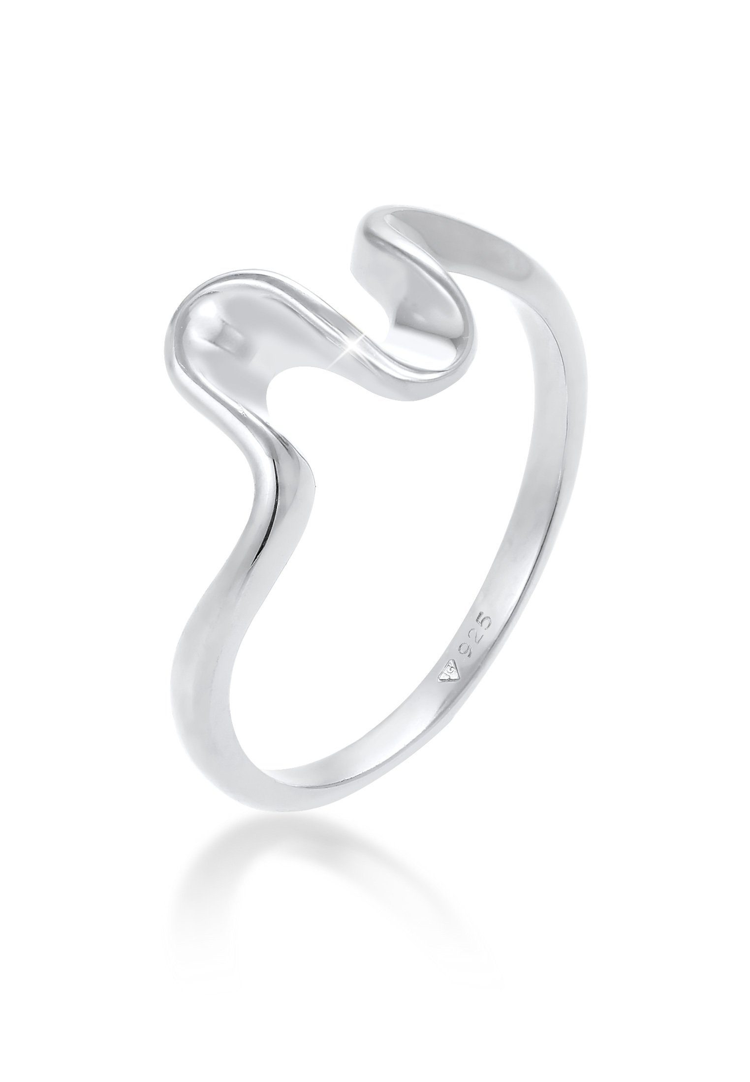 Elli Fingerring Wellen Strand Meer Maritim Trend 925 Silber, Wellen