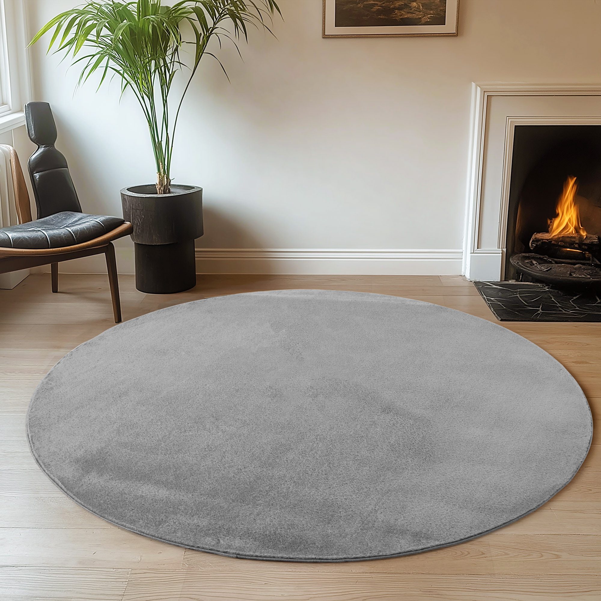 Ayyildiz Teppiche Teppich JOY 1400, auch als Läufer und in Rund erhältlich, rund, Höhe: 11 mm, besonders weich, uni Kurzflor, Wohnzimmer, Kinderzimmer