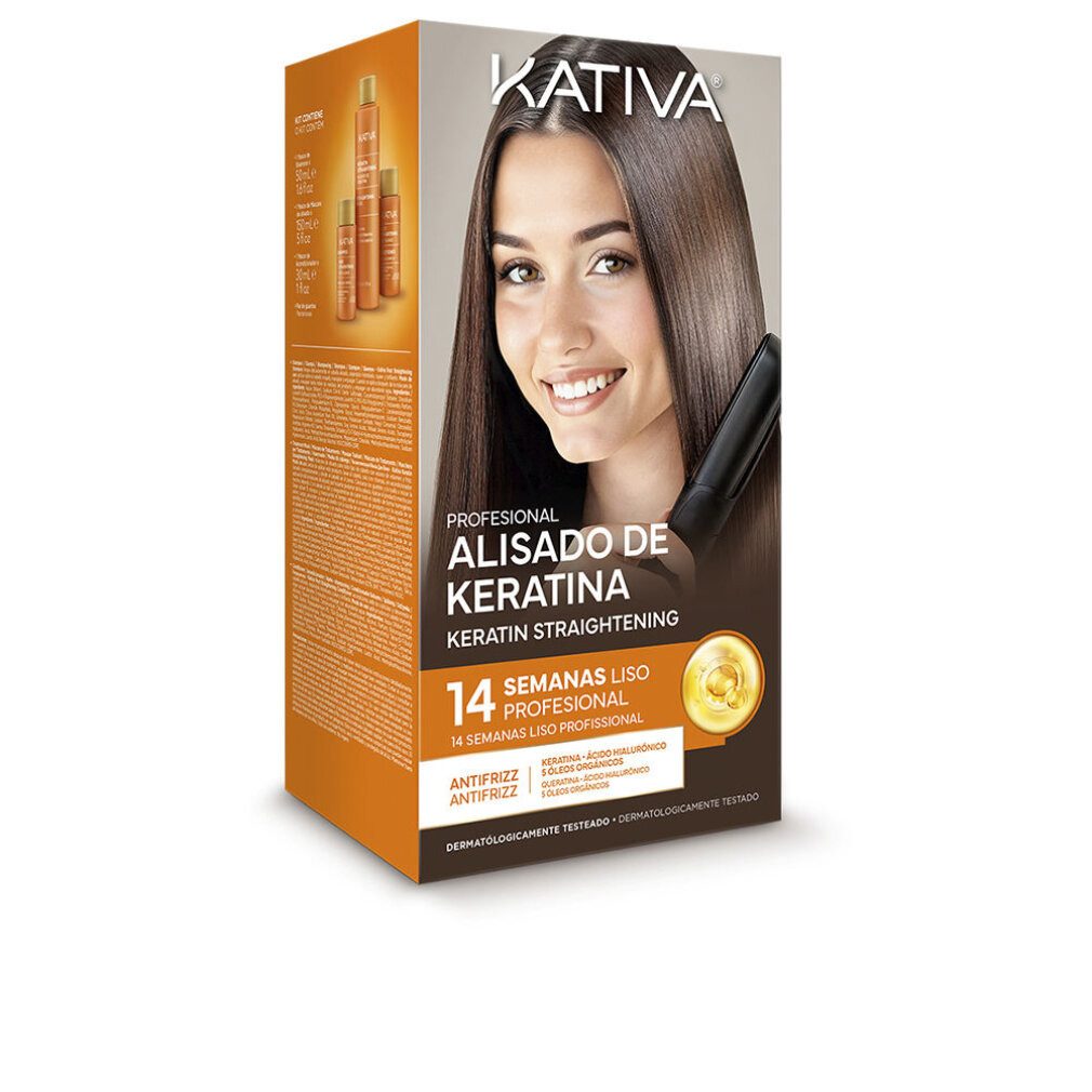 Kativa Haarpflege-Set PROFESSIONAL GLÄTTUNGSSET FÜR BRASILIANISCHES KERATIN, 4-tlg.