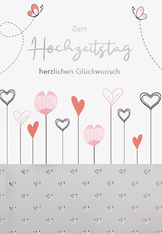 Grußkarten Hochzeitstag Glückwunschkarte im Format 115x17cm mit Umschlag uniq2