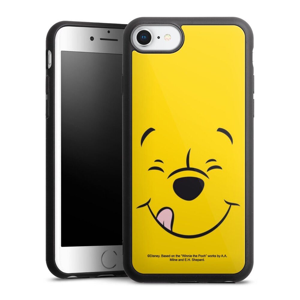 DeinDesign Handyhülle Winnie Puuh Offizielles Lizenzprodukt Disney Puuh Closeup, Apple iPhone 8 Gallery Case Glas Hülle Schutzhülle 9H Gehärtetes Glas