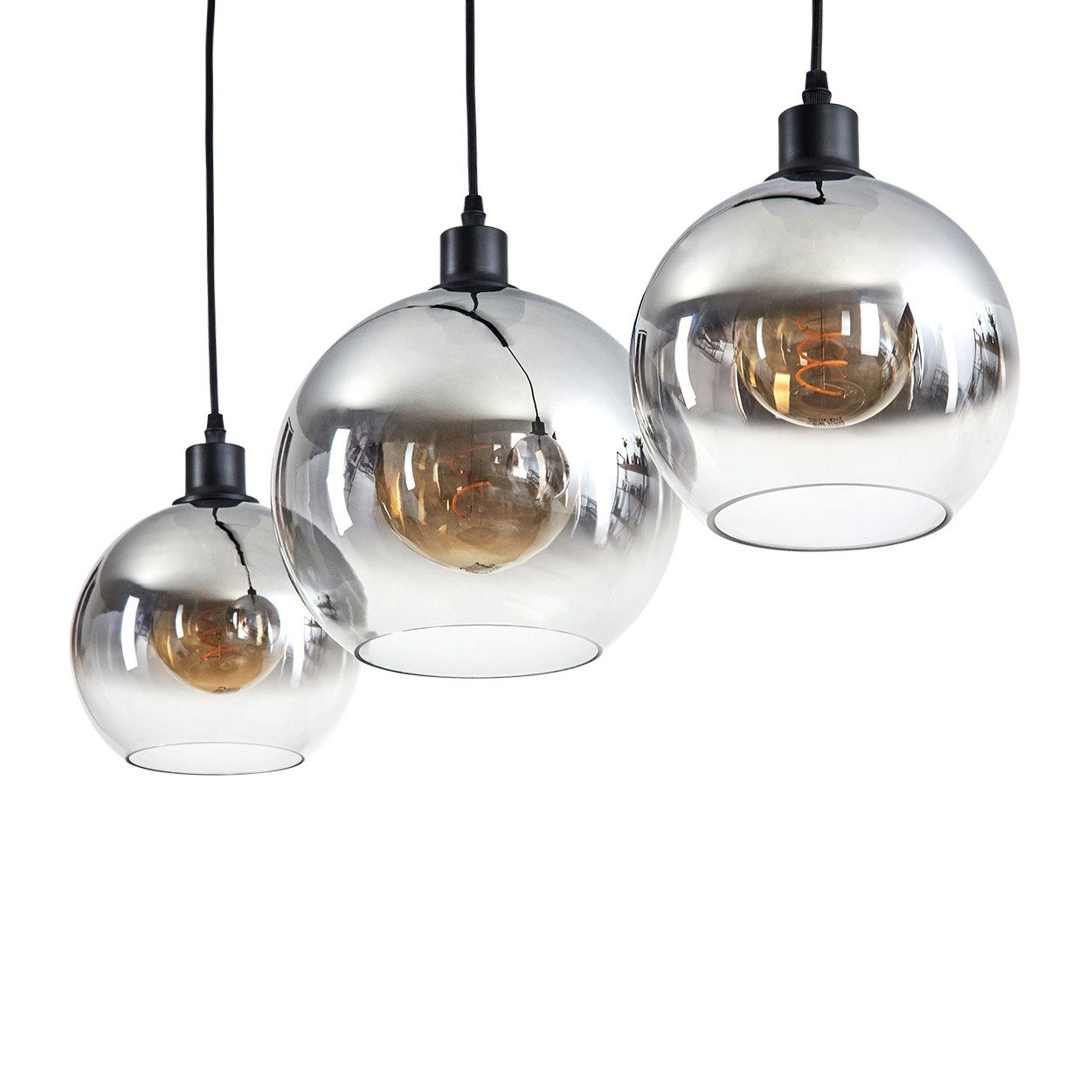 hofstein Hängeleuchte Hängelampe aus Metall/Glas in günstig online kaufen