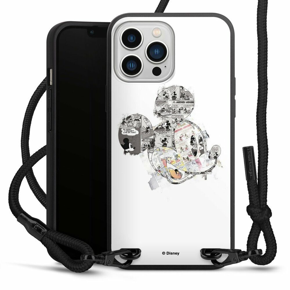 DeinDesign Handyhülle Mickey Mouse Offizielles Lizenzprodukt Disney Mickey Mouse - Collage, Apple iPhone 13 Pro Max Premium Handykette Hülle mit Band