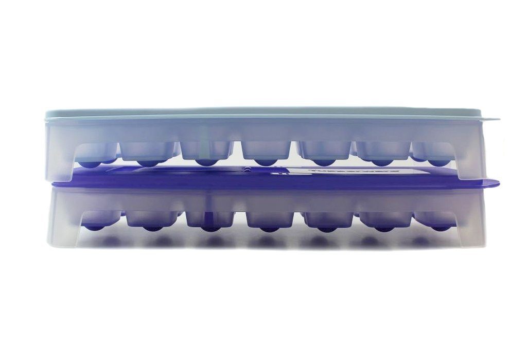 TUPPERWARE Eiswürfelform Eiswürfler lila-weiß + himmelblau