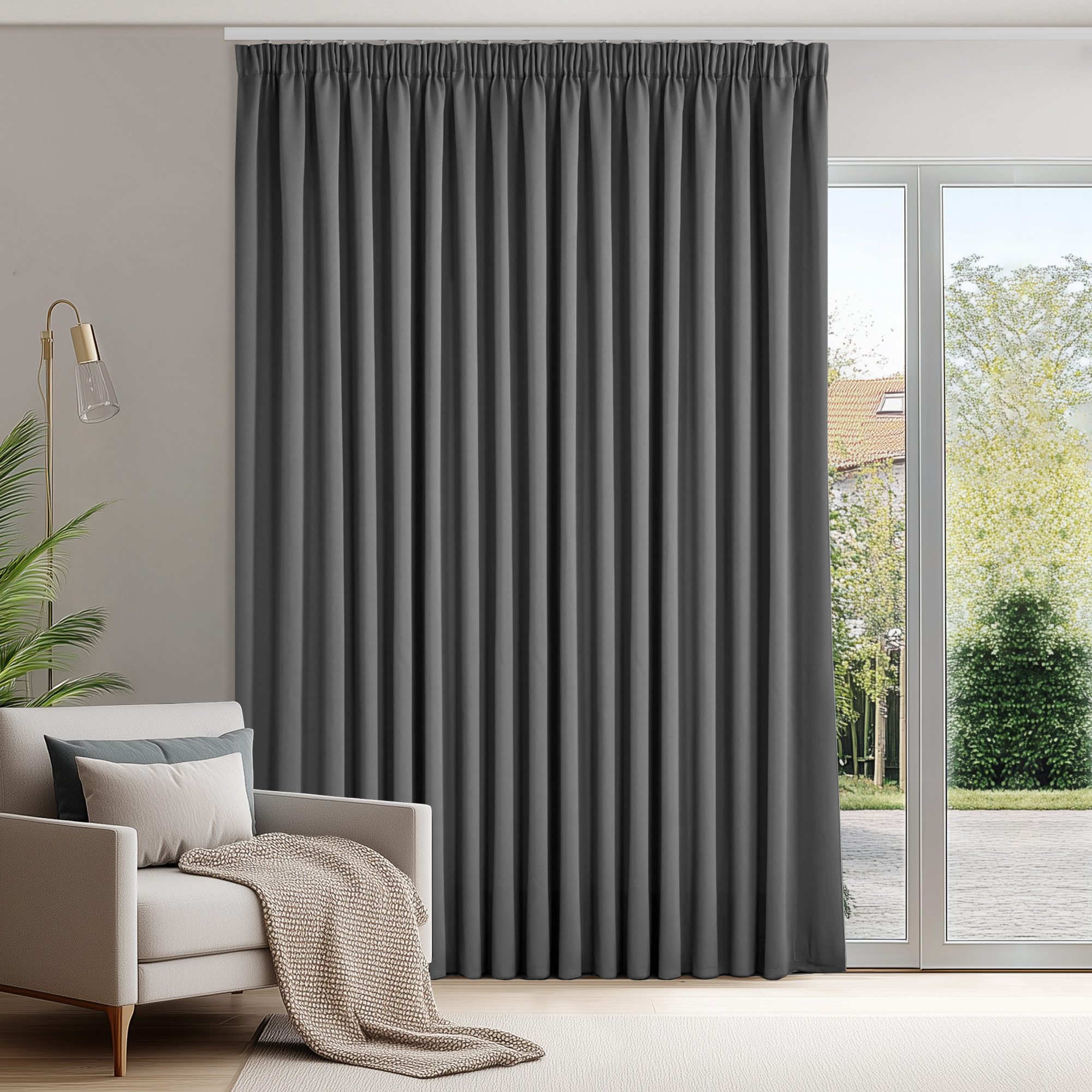 Deconovo Verdunkelungsvorhang Gardinen mit Kräuselband Blickdicht Vorhänge Kälteschutz 1 Stück, Vorhang Verdunkelung Vorhänge Kälteschutz Schlafzimmer Thermovorhang