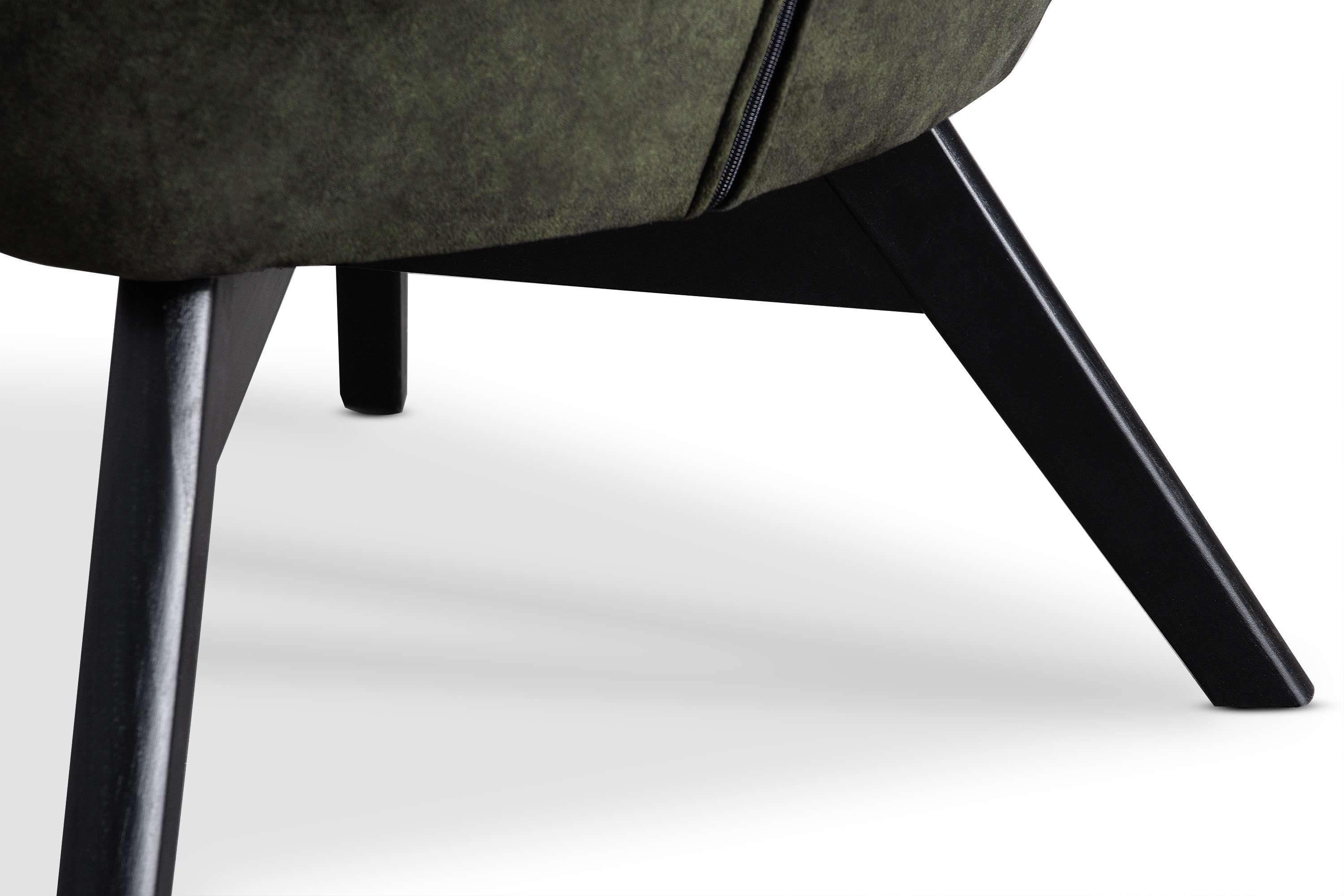 mit (1-St), GLORI in | dunkelgrün dekorativer Sessel Europe, Armlehnen, mit Made Konsimo Steppung dunkelgrün