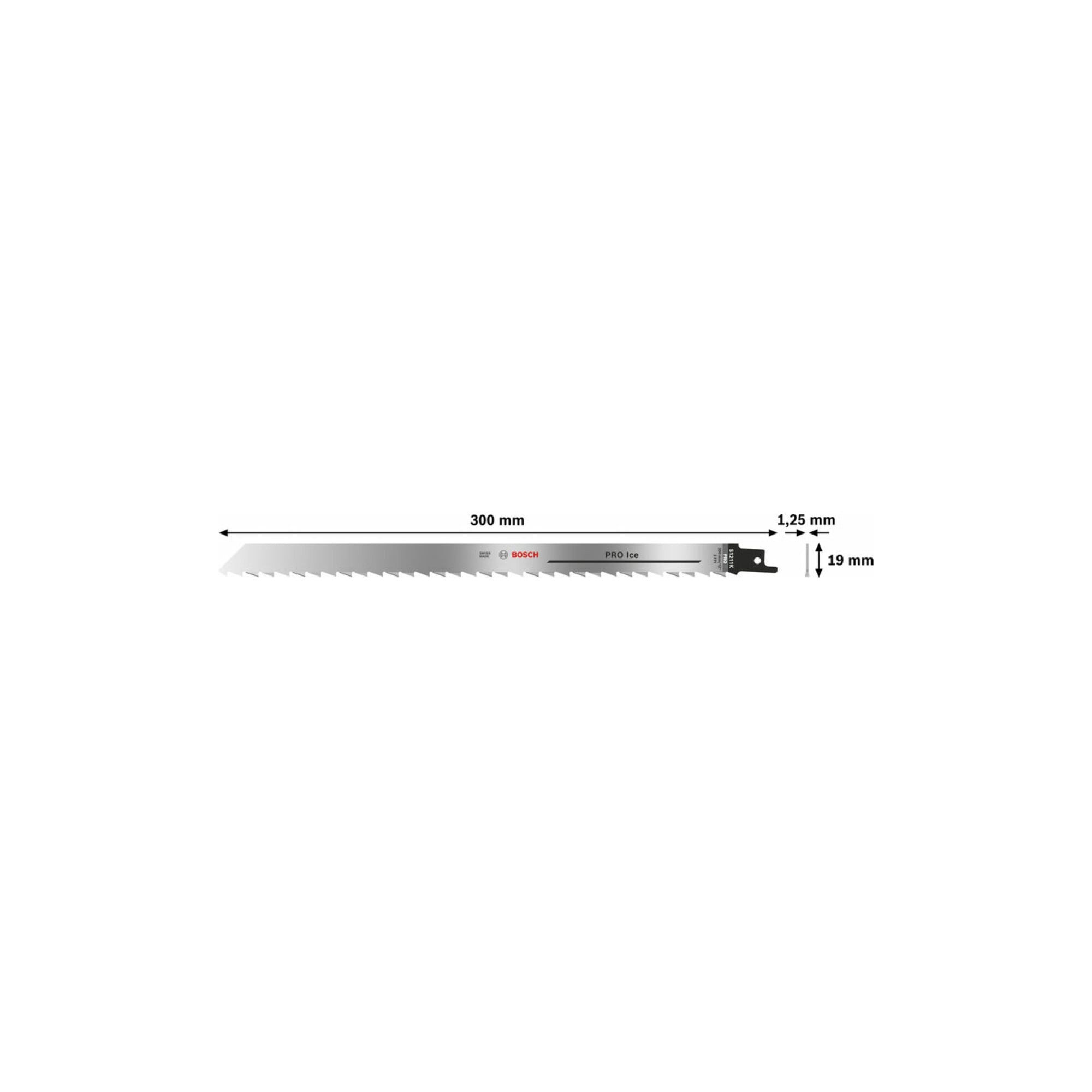 Bosch Professional Säbelsäge Bosch PRO Ice S1211K Säbelsägeblatt, 1,25 x 19 x 300 mm, 5-tlg.