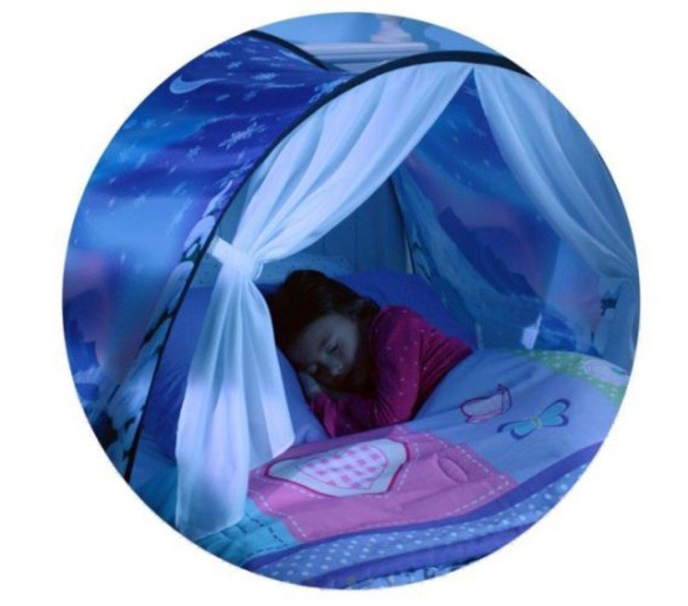 LA CUTE Bettzelt Magische Wintermärchen über dem Bett für Kinder, Winter-Design (Kinder Bettzelt Set für Schöne Träume, Märchenhaftes Bettzelt für Kinder) einfache Montage, integrierte Aufbewahrungstasche