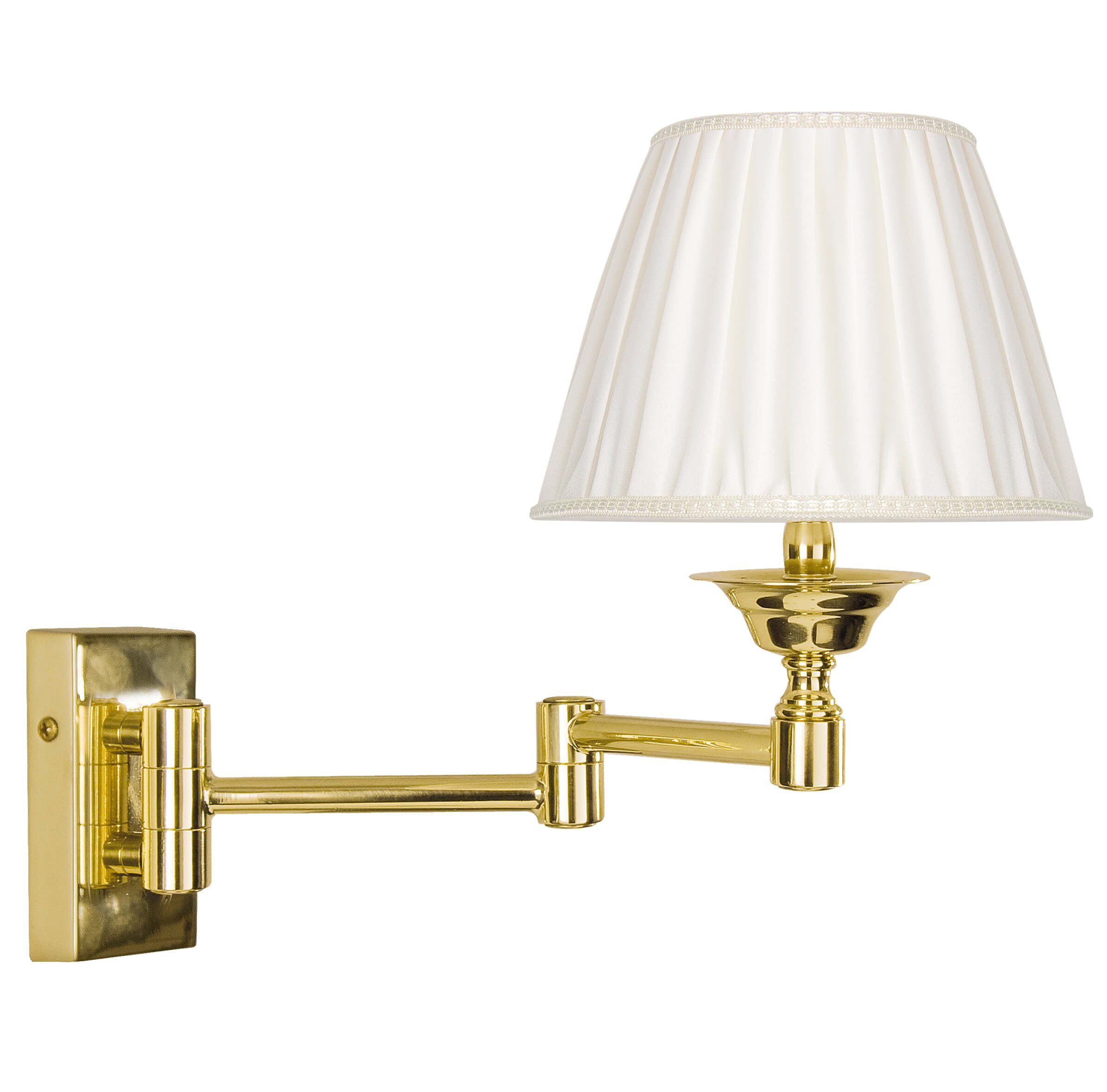 massiv Messing 24K Wandleuchte ohne Licht-Erlebnisse Flur rund ELEGANT, Ø20cm E14 Gold Premium Wandlampe Leuchtmittel, Weiß