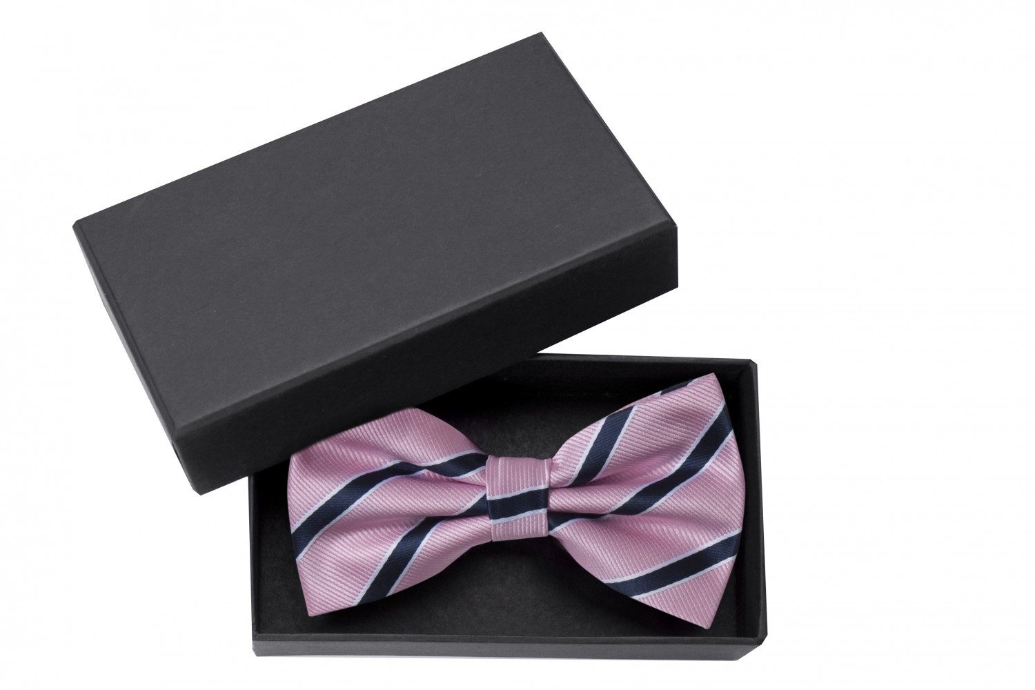 Fabio Farini Fliege Rosa Herren Fliegen - Männer Querbinder Vorgebunden Bowtie (1-St., Gestreift) Streifen - Rosa/Dunkelblau/Weiß - Fable/Marine Blue/White