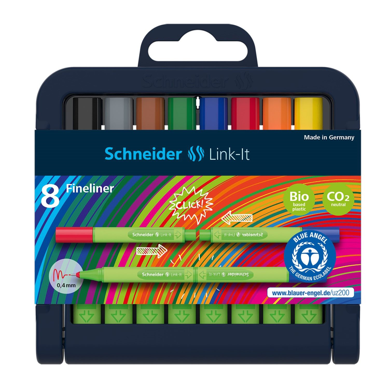 Schneider Fineliner Link-it 8er-Set, (Aufstellbox)