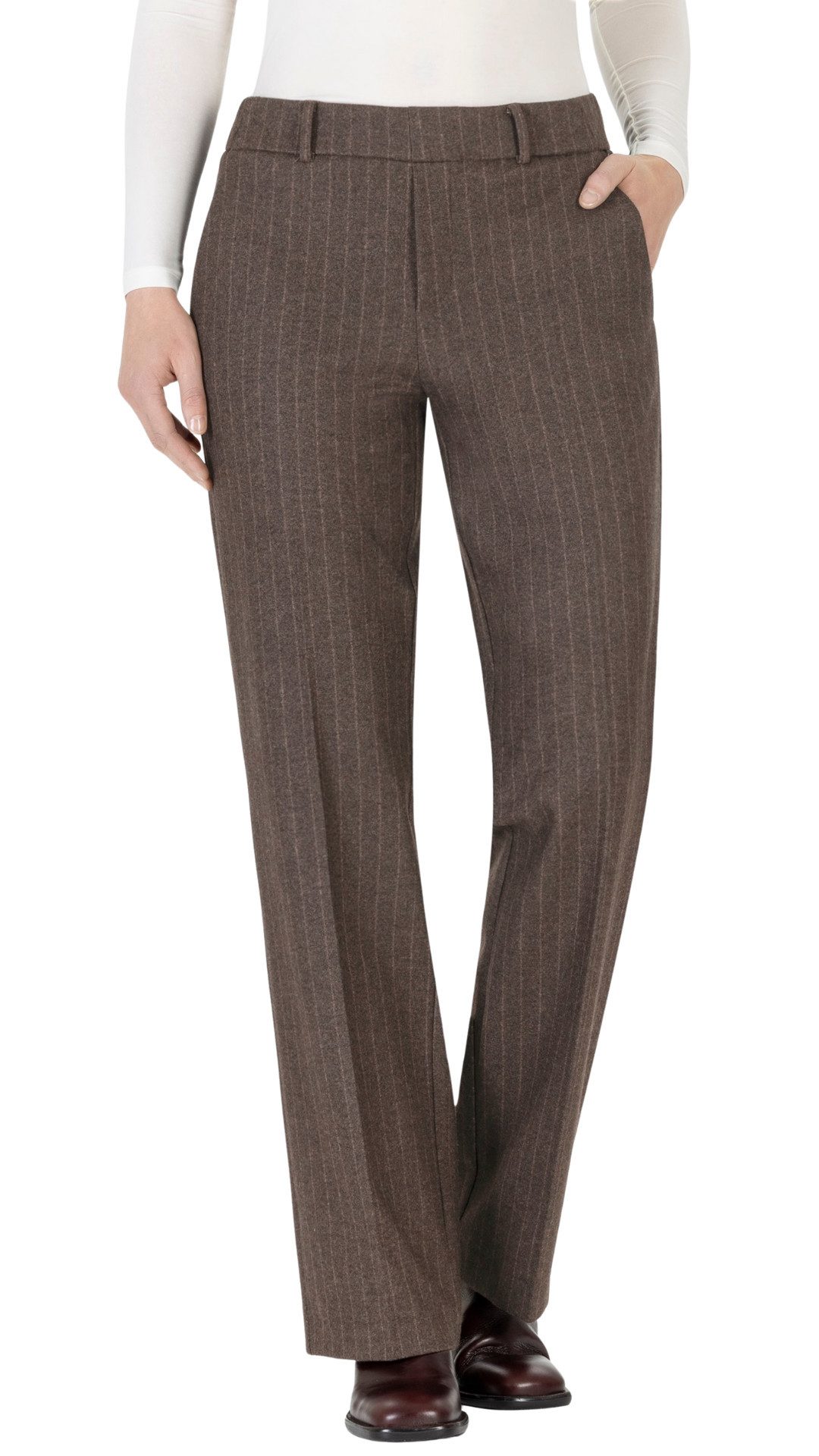 Stehmann Schlupfhose Fenja2-780, in Nadelstreifenoptik mit seitlichen Schrägtaschen