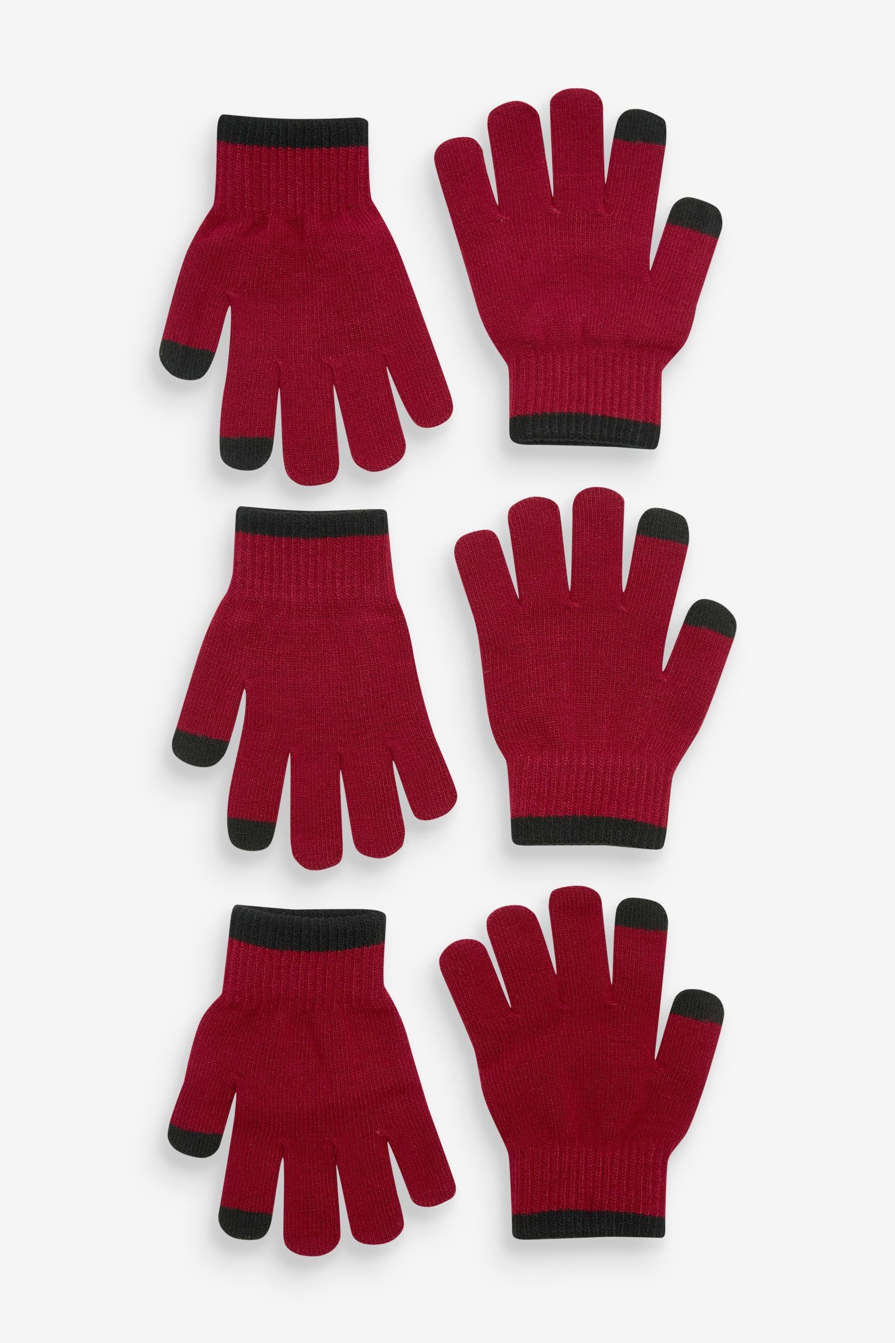 Next Strickhandschuhe Handschuhe, 3er-Pack Red