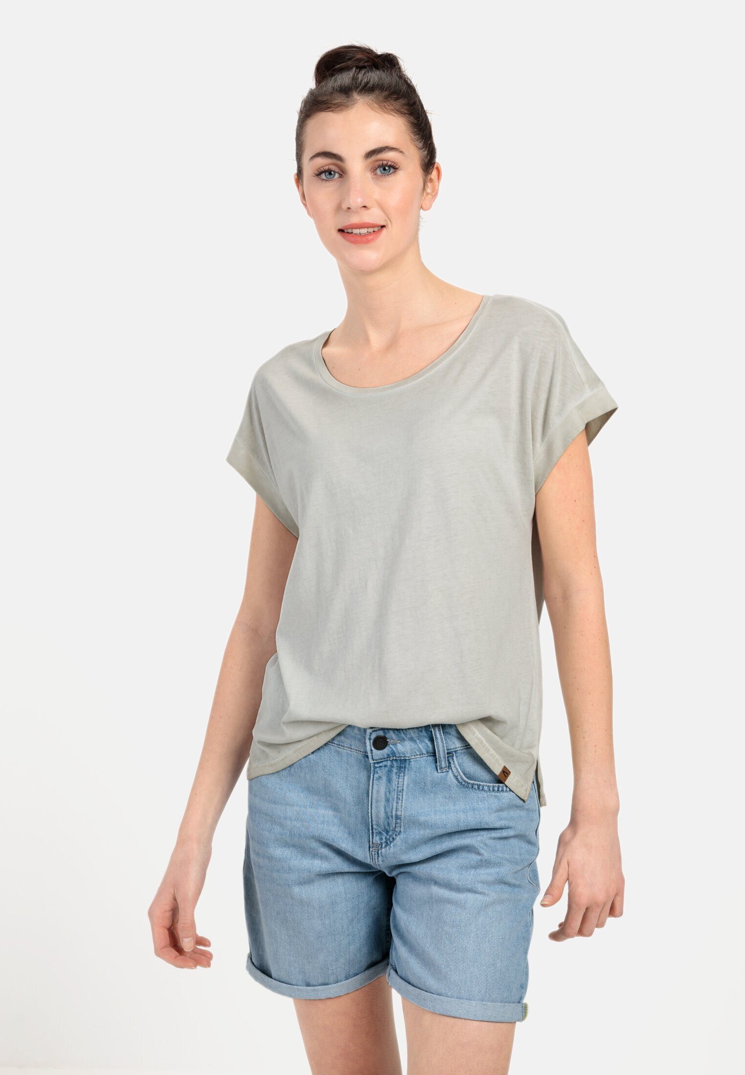 camel active T-Shirt aus softem Modal-Baumwollmix