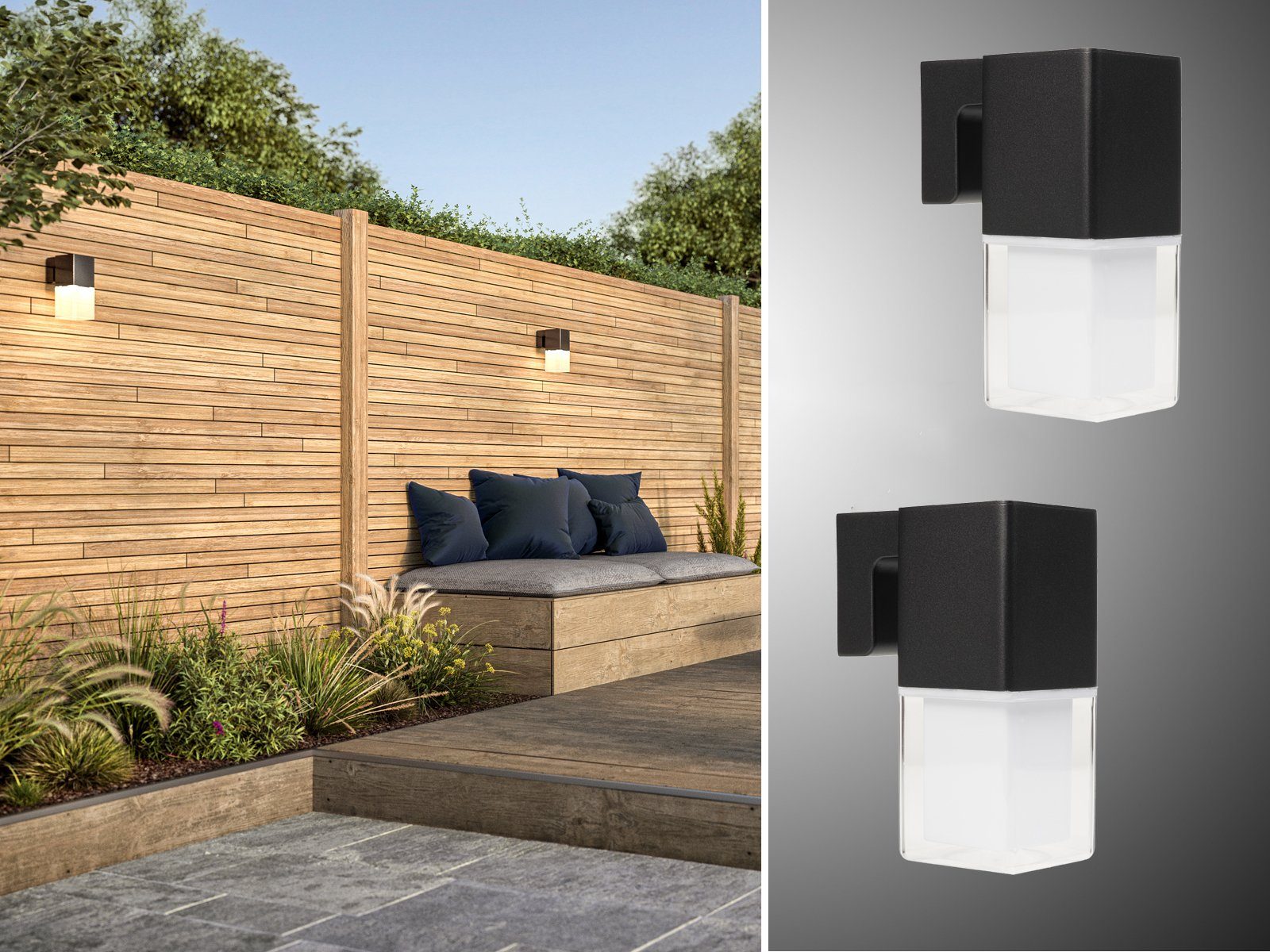smartwares LED Außen-Wandleuchte, LED fest integriert, günstig online kaufen
