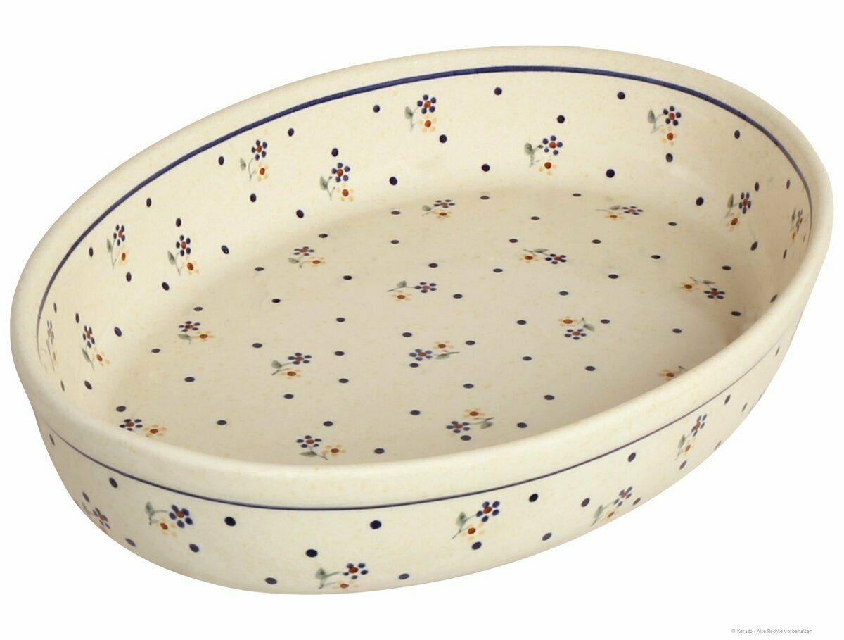 Bunzlauer Keramik Auflaufform Original Bunzlauer Keramik Auflaufform oval 31x22x5,5cm Dekor 111, Keramik