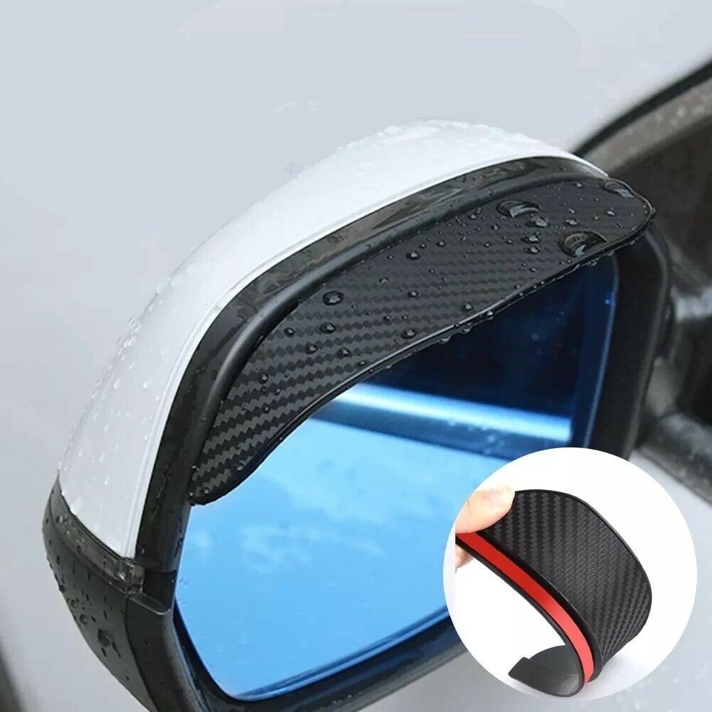 Kohlefaser / weiß 2x Spiegelabdeckung Auto Seitenspiegel