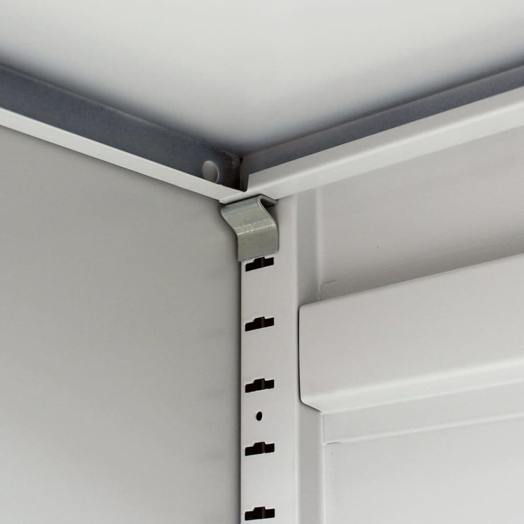 Grau Büroschrank mit (1-St) Aktenschrank Stahl vidaXL 90x40x180 cm 2 Türen