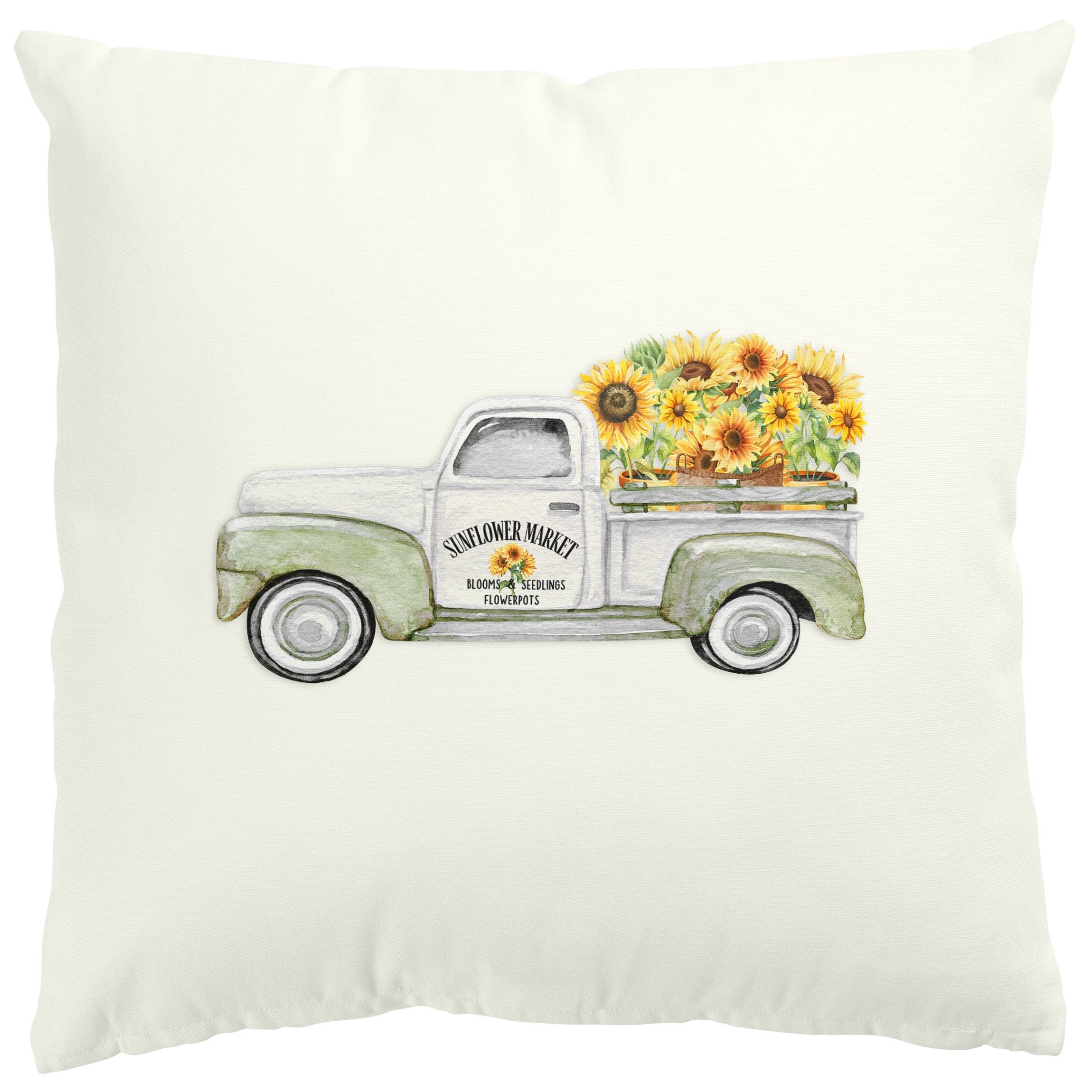 Bilderdepot24 Dekokissen drinnen Kissenhülle/ Sofakissen/ Zierkissen Kissenhülle gelb Blumen Il, Bezug Aquarell mit / ohne Füllung Zierkissen Outdoor Sofa Bett