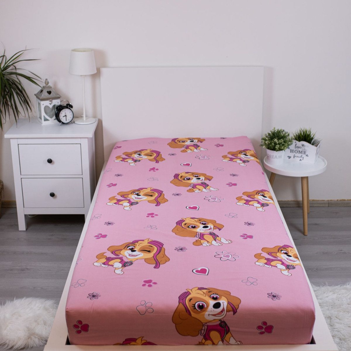 Jerry Fabrics Spannbettlaken Paw Patrol 100 % Baumwolle, für Matratzen 90×200 cm