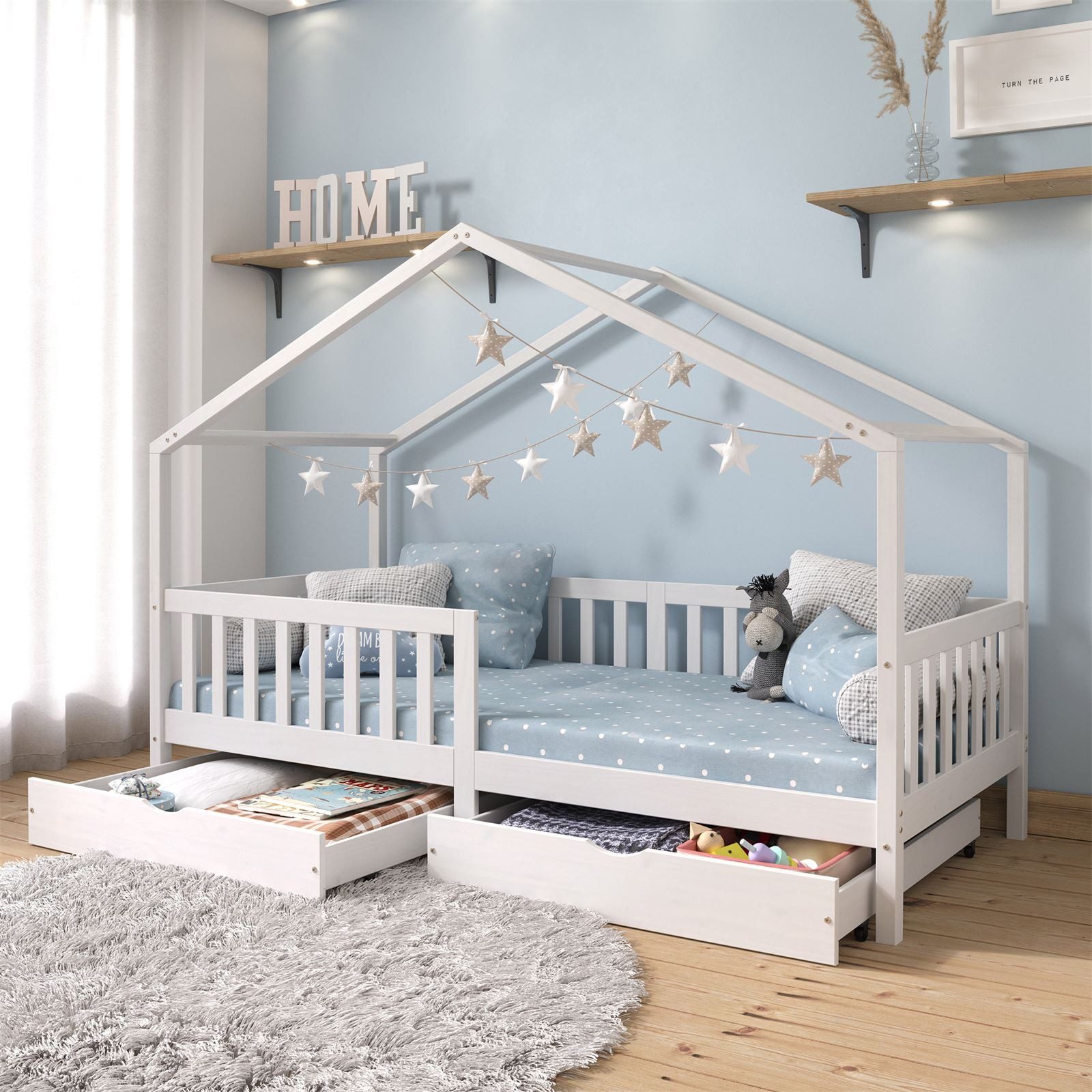 IDIMEX Kinderbett ELEA, Hausbett Montessori Bett Kinderbett Tipibett 90 x 2 günstig online kaufen