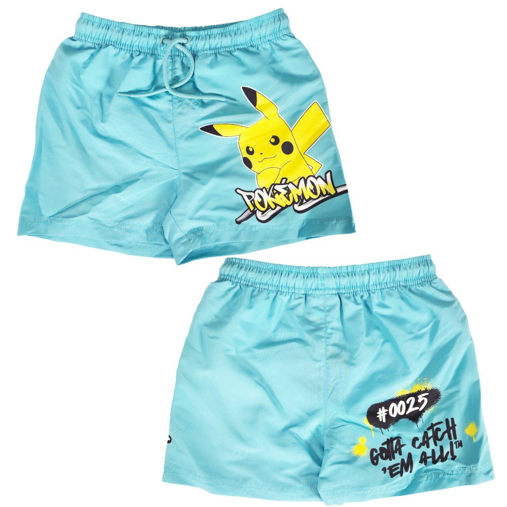 POKÉMON Badeshorts Pokemon Pikachu Kinder Badehose Badeshorts Shorts Schwimmhose Gr. 116 bis 152