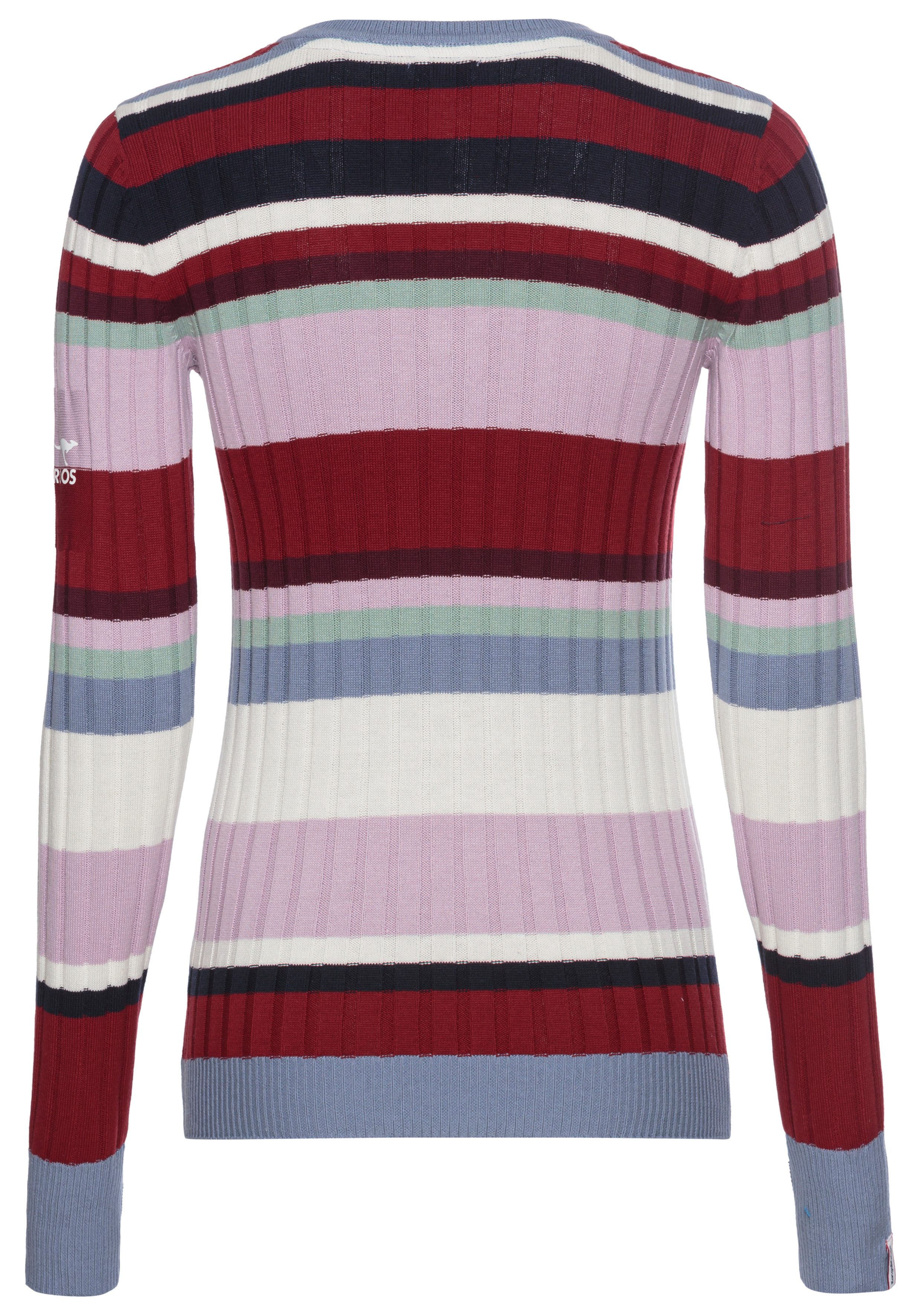 KangaROOS V-Ausschnitt-Pullover mit modernen Streifen