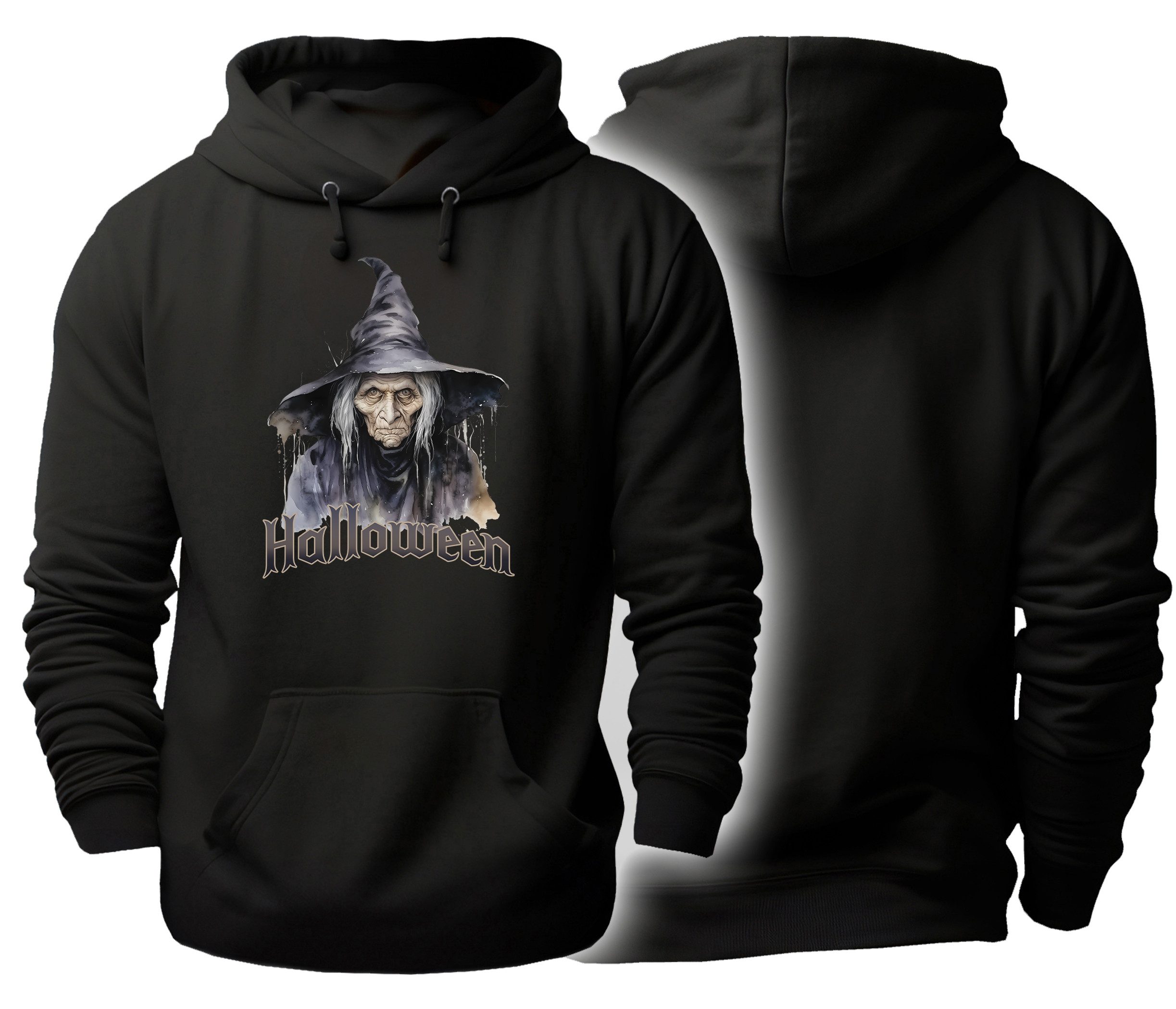 MyDesign24 Hoodie Halloween Kapuzen Pulli - Hexe Herren und Damen Kapuzensweater - Halloween Hoodie i391