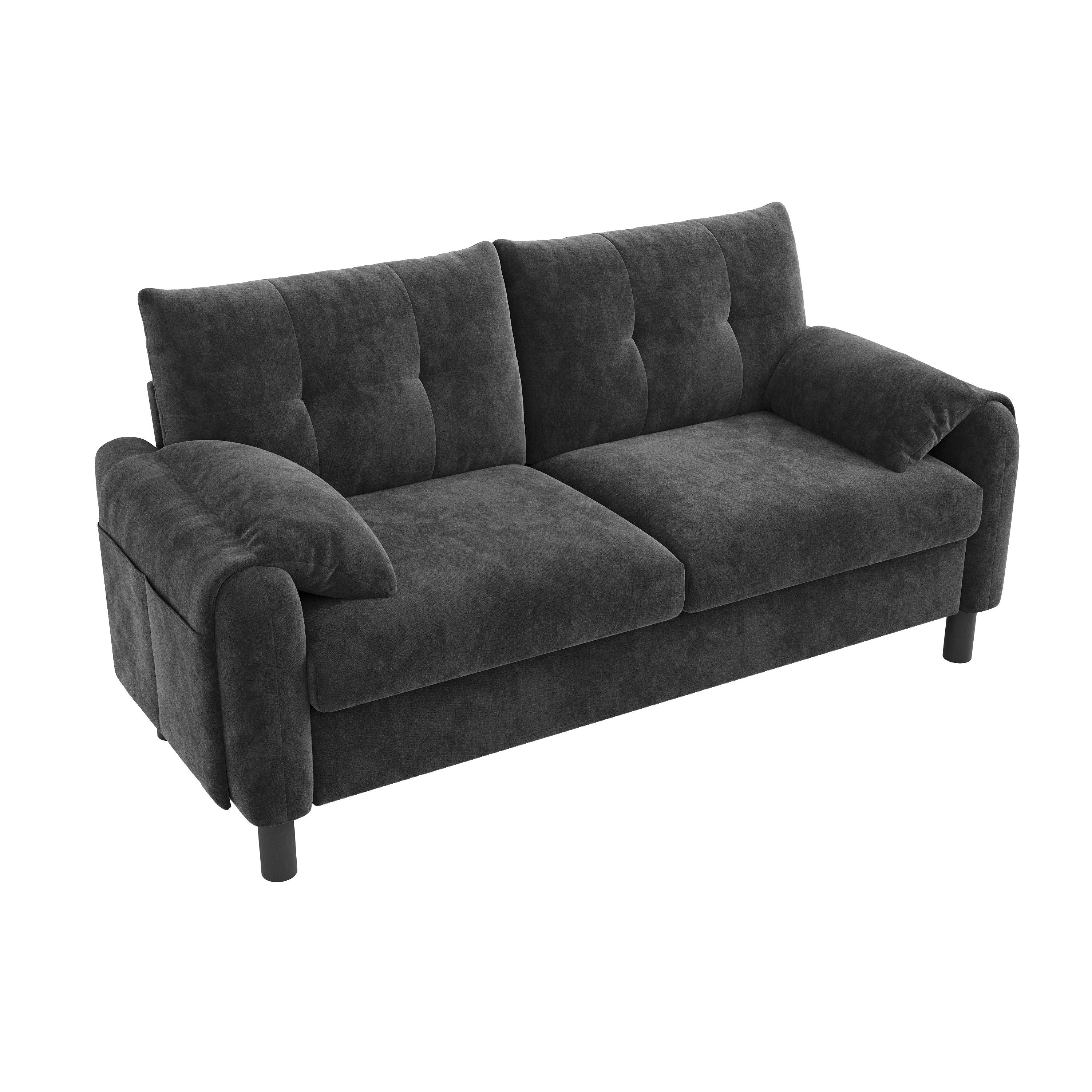 BlingBin 2-Sitzer Sofa Polstersofa Chenille-Wohnzimmersofa, Doppelsofa 1 Teile, Gemütliche Couch für Wohnzimmer, Schlafzimmer, kleine Wohnung