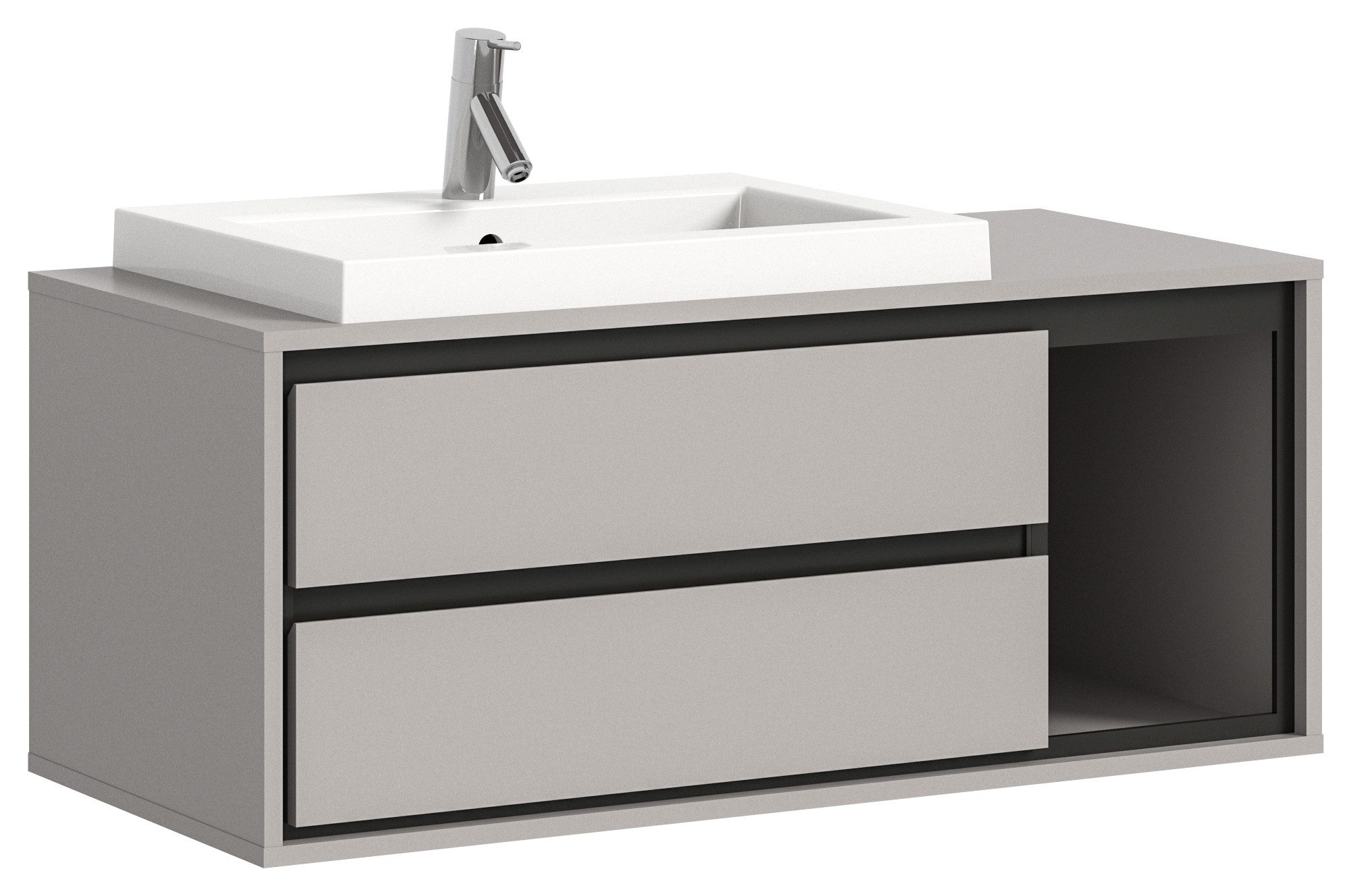xonox.home Waschtisch-Set Jaru, Grau Melamin Modern günstig online kaufen