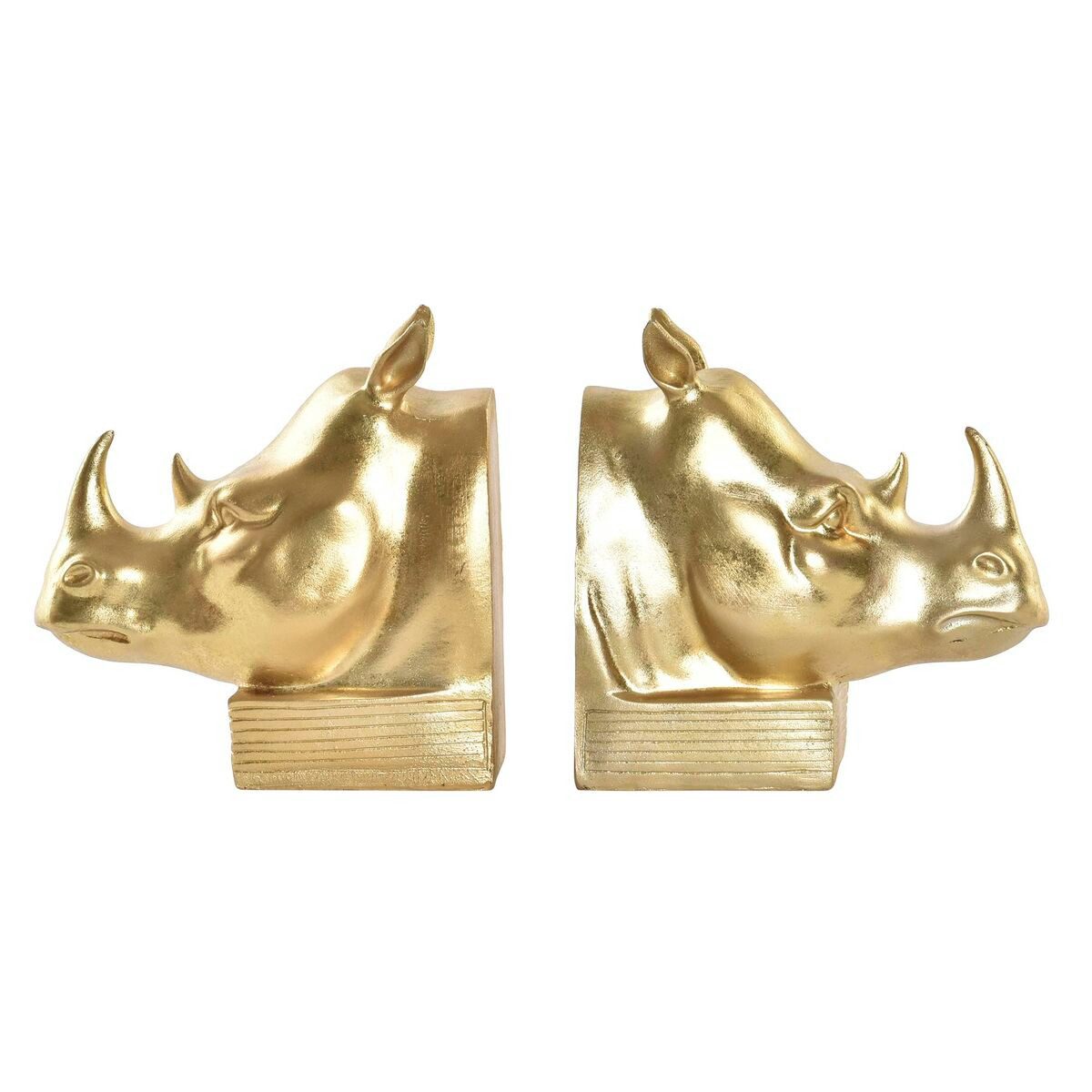 DKD Home Decor Buchstütze Подставки для книг DKD Home Decor Golden Nashorn Harz Historischer Safari-Sti