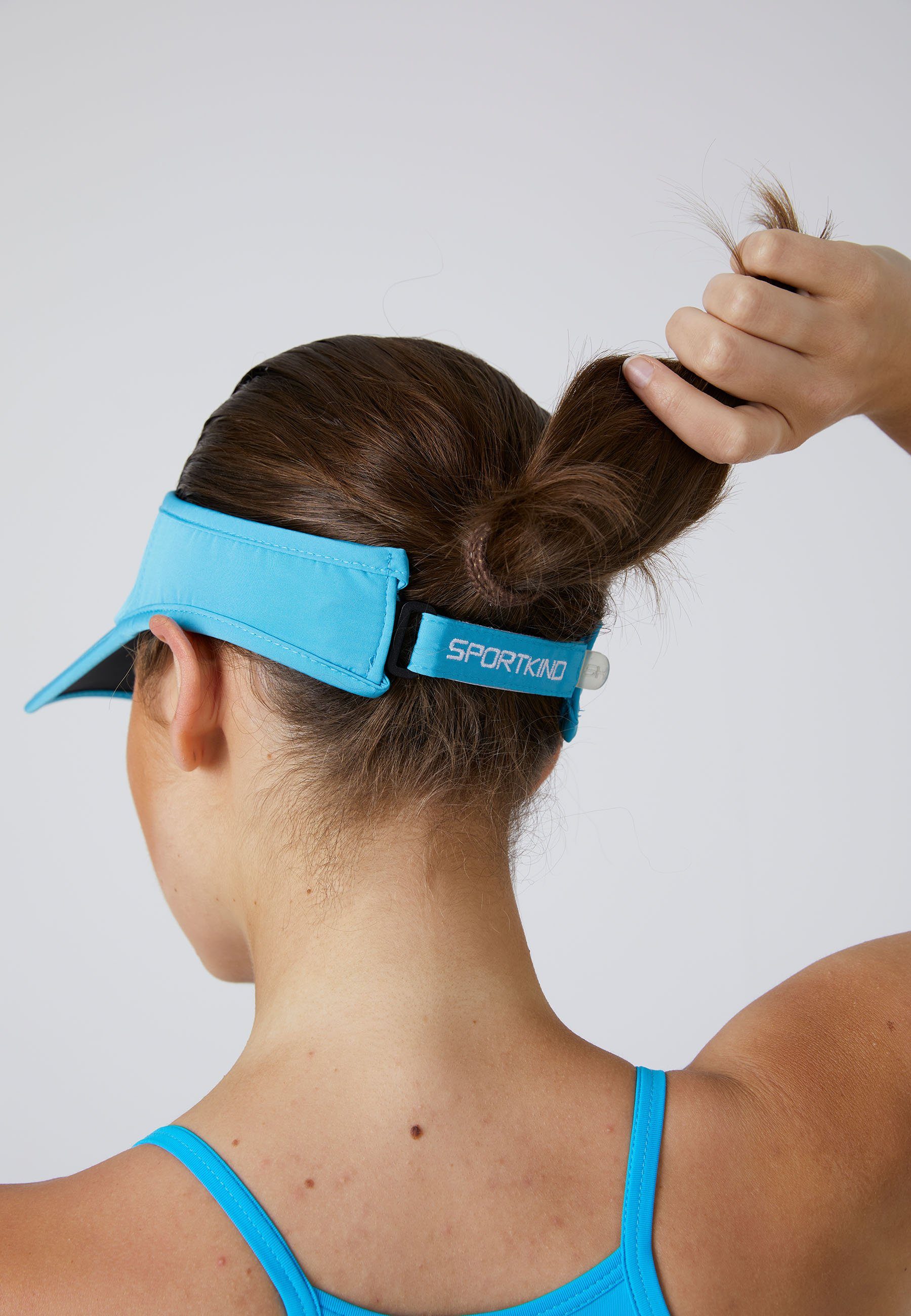 SPORTKIND Visor Tennis Sun Visor türkis verstellbare unisex, Größe Sonnenschild