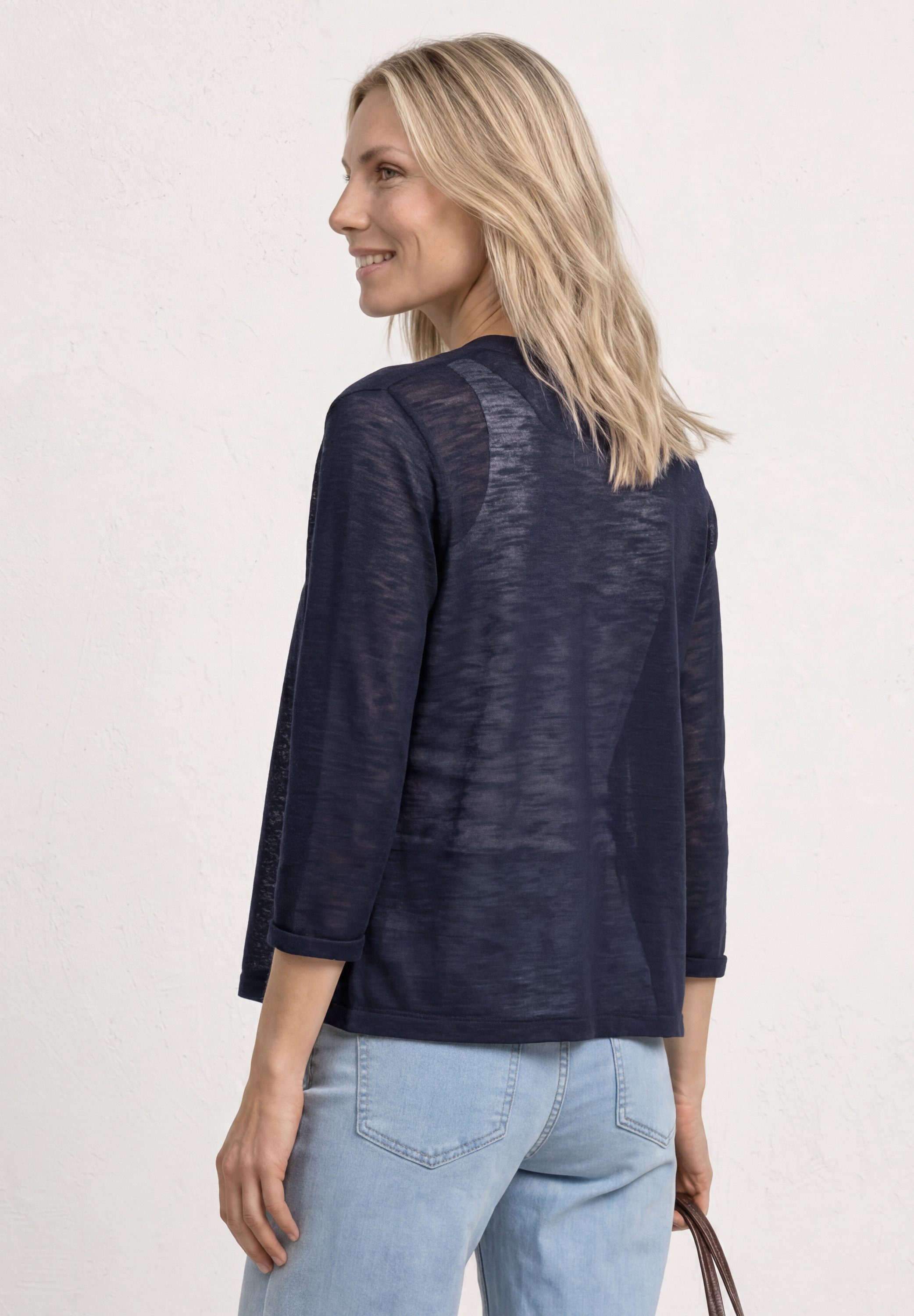 STREET ONE Shirtjacke Style Suse 3/4-Arm Jacke in offener Passform - aus Viskose und mit Stretch