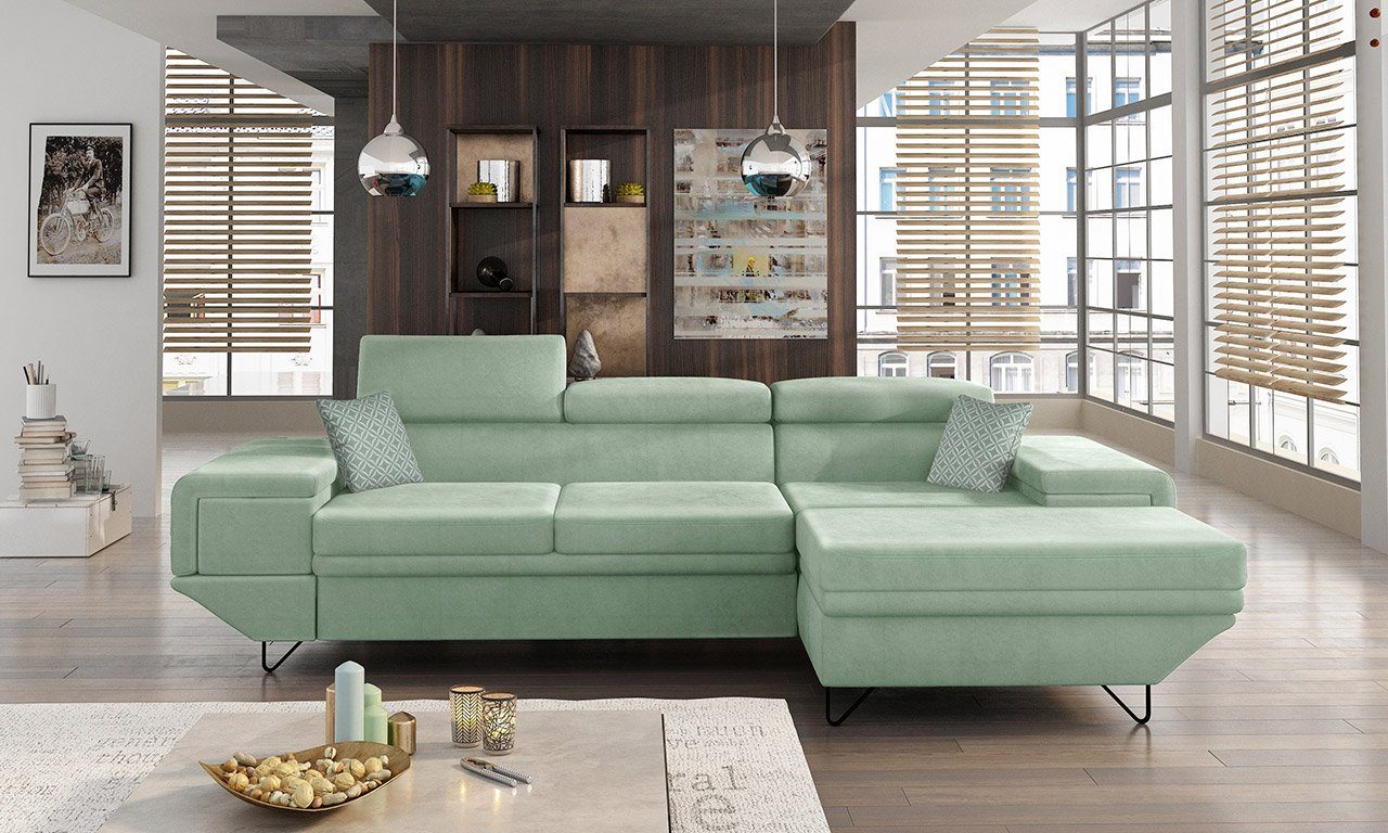 MIRJAN24 Ecksofa Benito, mit Schlaffunktion und Bettkasten, L-Form Sofa für Wohnzimmer, Wohnlandschaft