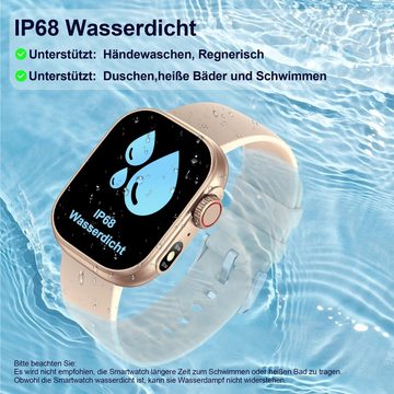 AOYATE Smartwatch, Damen Herren Smartwatch, Fitness Tracker Uhr Smartwatch (Fitnessuhr mit Telefonfunktion 2,01" HD Voll Touchscreen Zoll, Smartwatch Fitness Tracker Uhr, IP68 Wasserdicht, Uhren Watch für Android IOS cm)