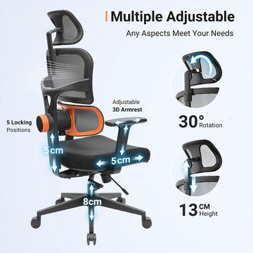 NEWTRAL Drehstuhl NT001 Ergonomischer Bürostuhl, Gaming-Stuhl, Verstellbare Rückenlehne, Armlehne, Kopfstütze
