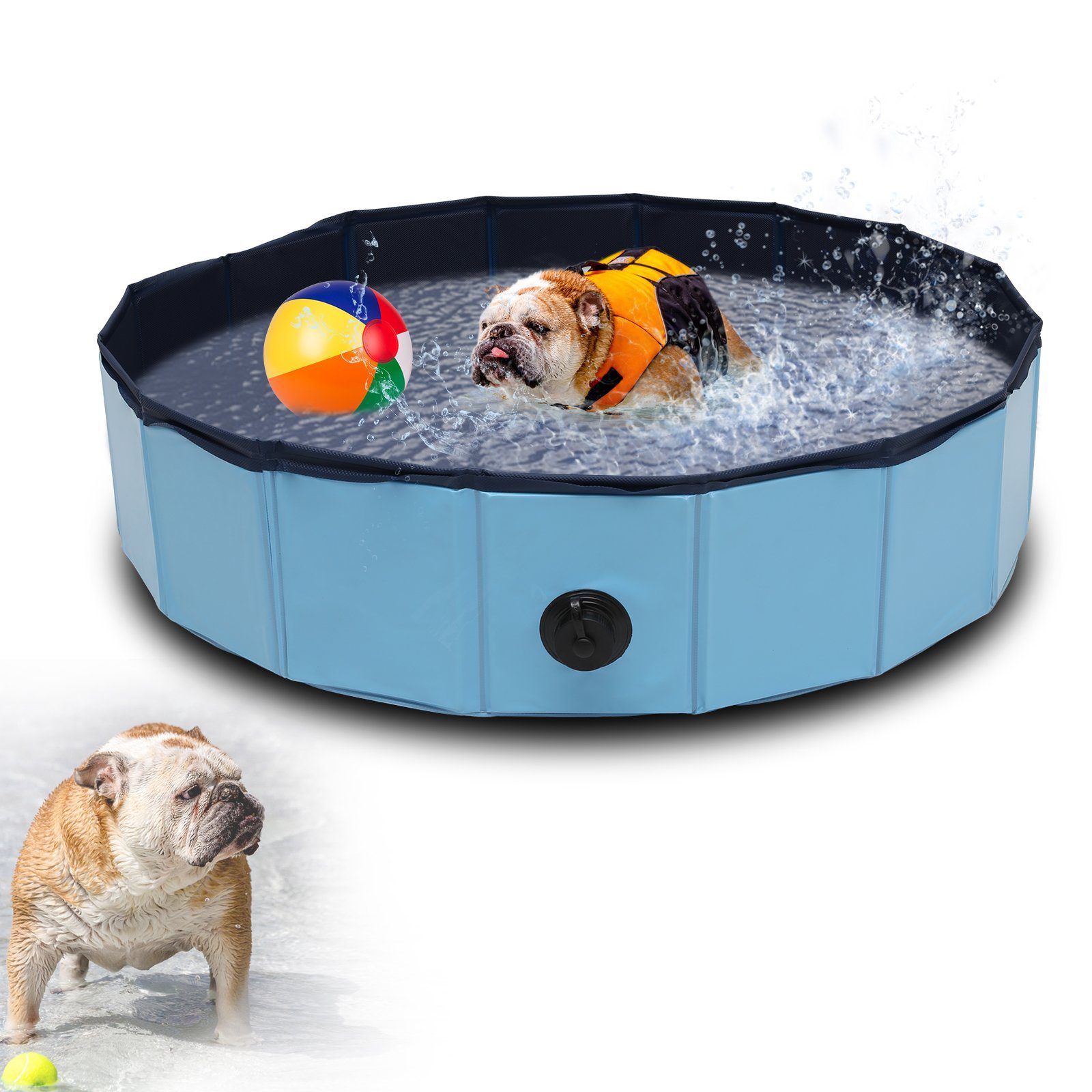 Clanmacy Hundepool Hundepool Faltbarer Faltbar Gut Abgedichtet Swimmingpool  Minipool Planschbecken