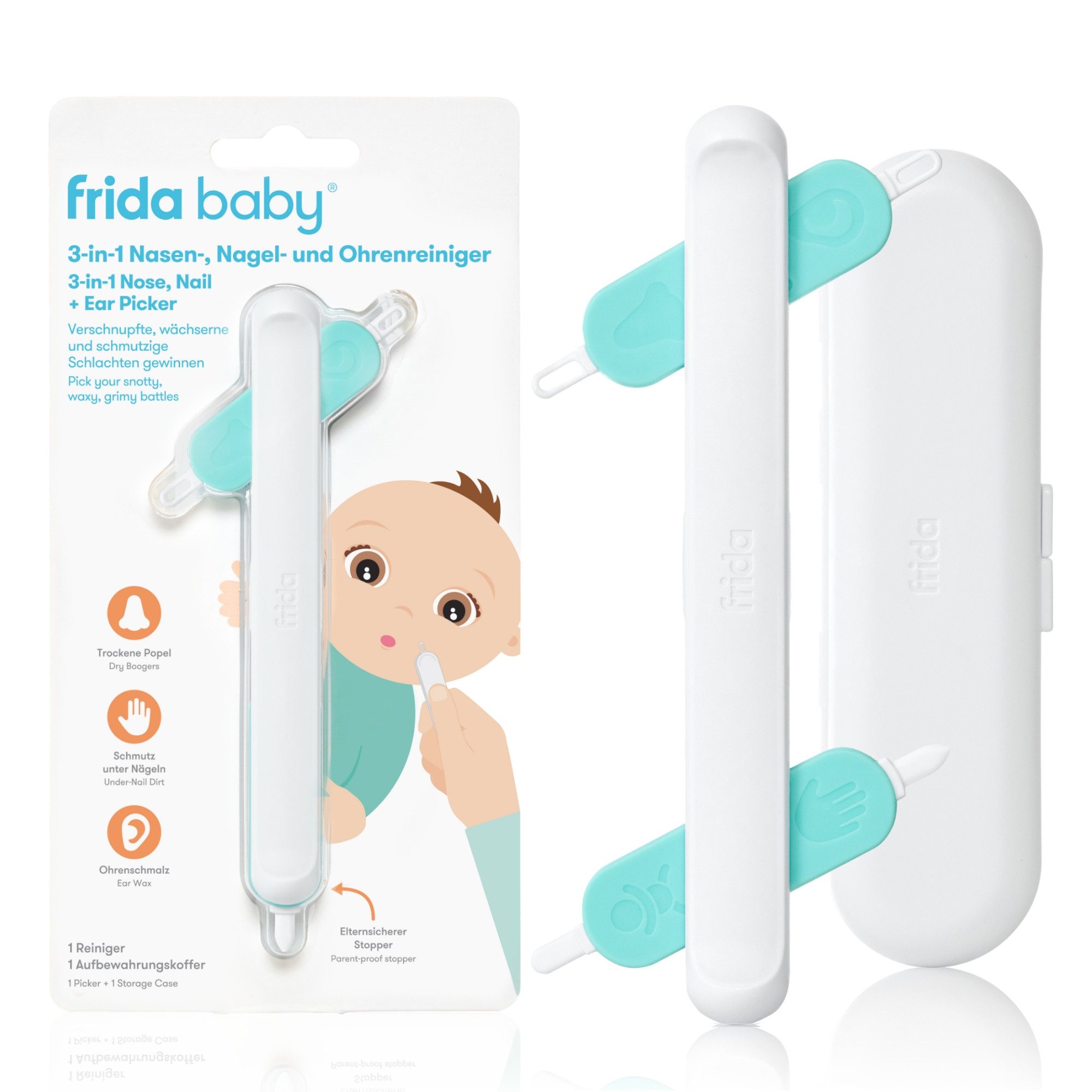 Babypflege-Set 3-in-1 Nasen, Nägel- und Ohrenreiniger für Babys und Kleinkinder