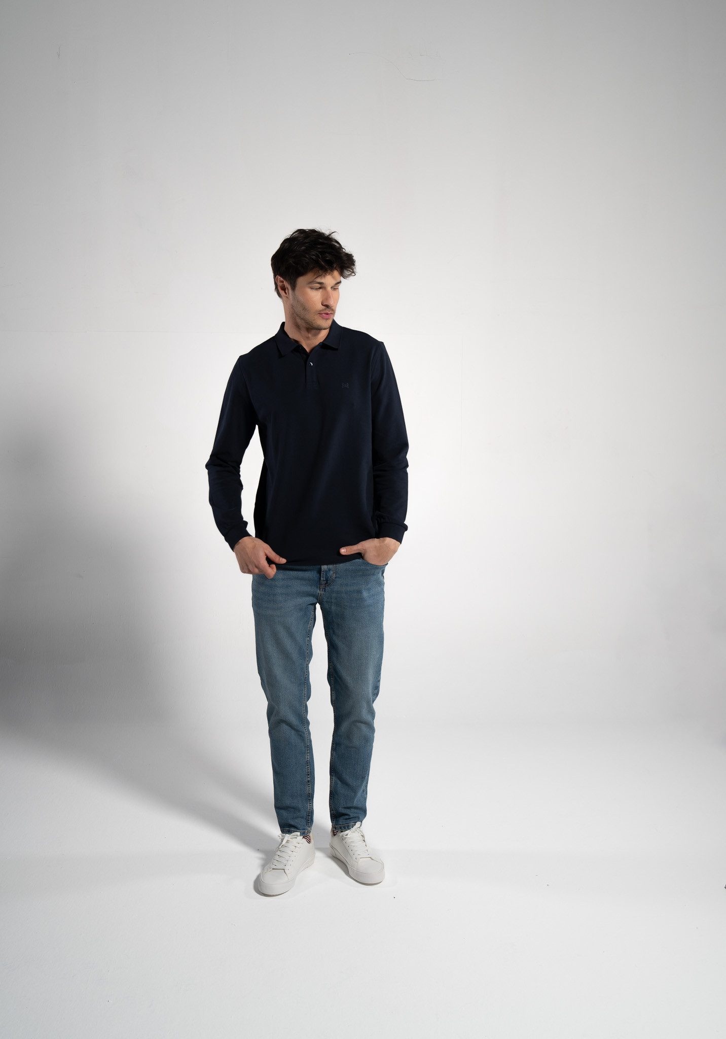 GORG Langarm-Poloshirt Herren Langarm-Poloshirt aus Bio-Baumwolle