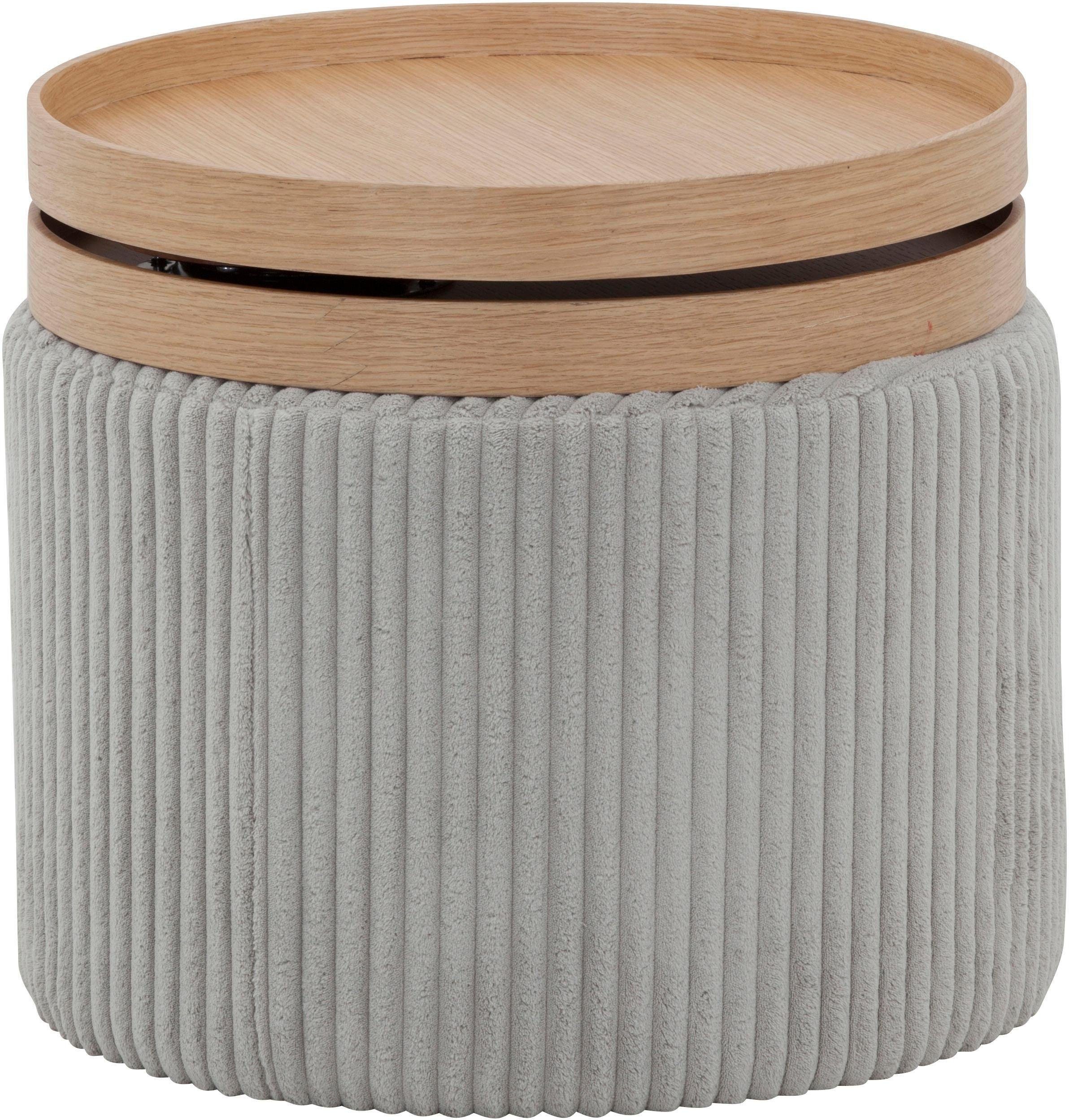 SalesFever Beistelltisch Coffeetable in minimalistischer Optik, Bewegliche Tabletts trifft modernen Cordbezug