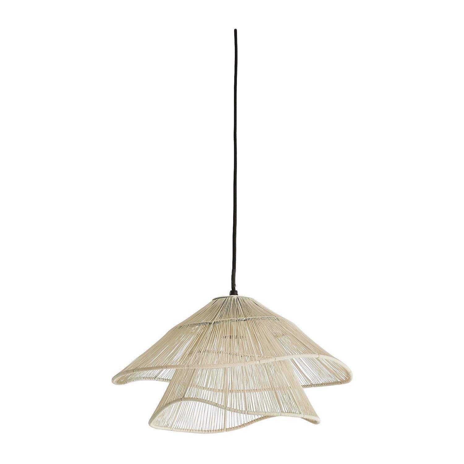Light & Living Pendelleuchte ALAMEDA, Creme, Metall, Textilschirm, ohne Leuchtmittel, Ø 36 x H 29 cm