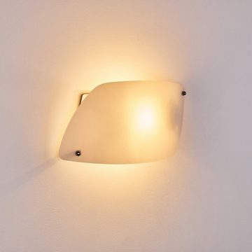 hofstein Wandleuchte »Vuezzis« Wandlampe aus Glas in Weiß, ohne Leuchtmittel, moderne mit Lichtspiel an der Wand, 1xE27, Innen mit Up & Down-Effekt
