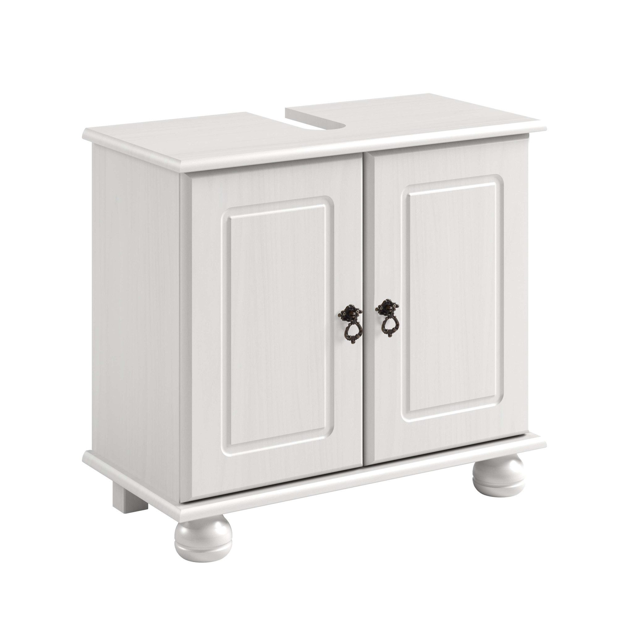 OTTO home Waschbeckenunterschrank Finca aus massivem Kiefernholz, Siphonausschnitt, Breite 62 cm, Höhe 55 cm