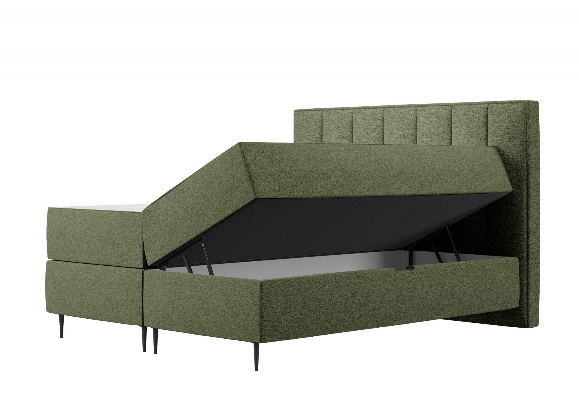 Bettkasten Style grün Boxbett Rita, Taschen-Federkernmatratze und mit of Places