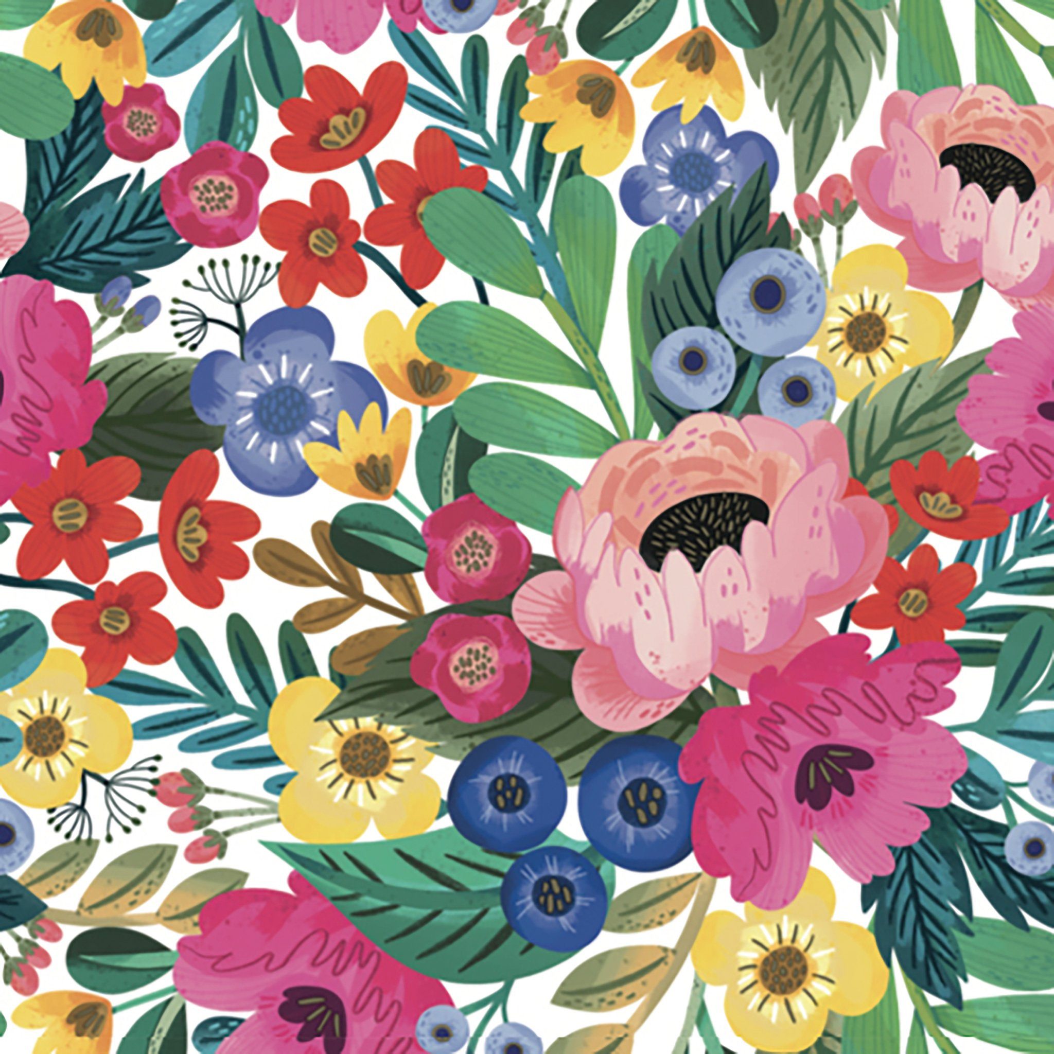 Star Geschenkpapier, Geschenkpapier mit Blumen Motiv 70cm x 2m Rolle Bunt