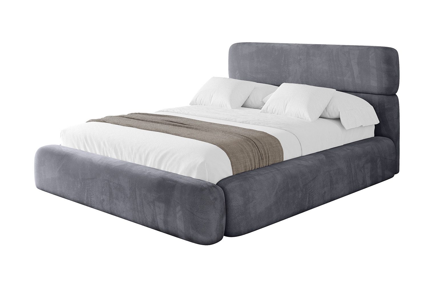 ALTDECOR Polsterbett ENORA (Polsterbett mit Bettkasten und Lattenrost, Boxbett ohne Matratze), Doppelbett mit Stauraum, Bett mit Kopfteil